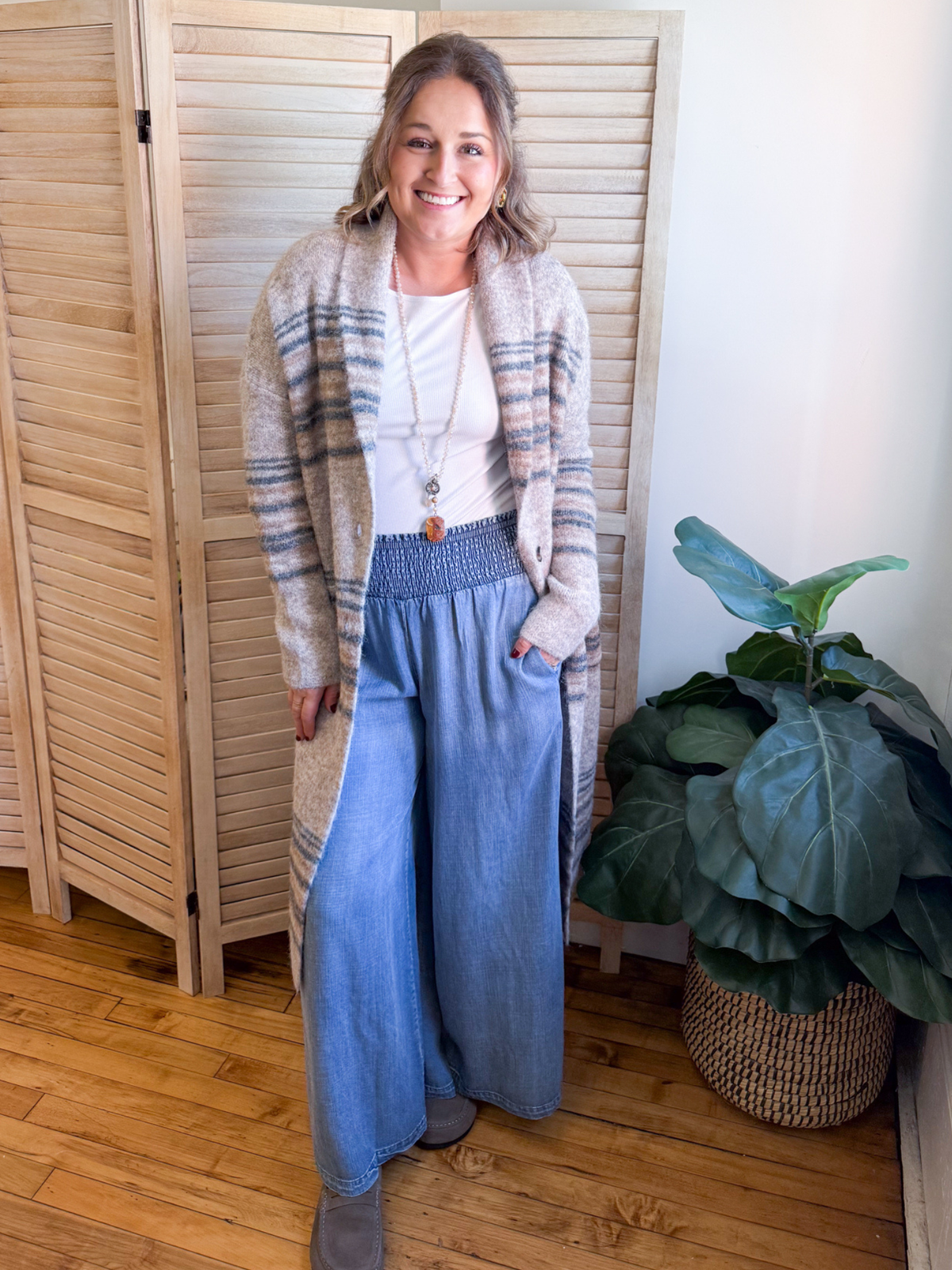 Quinn Longline Striped Cardigan