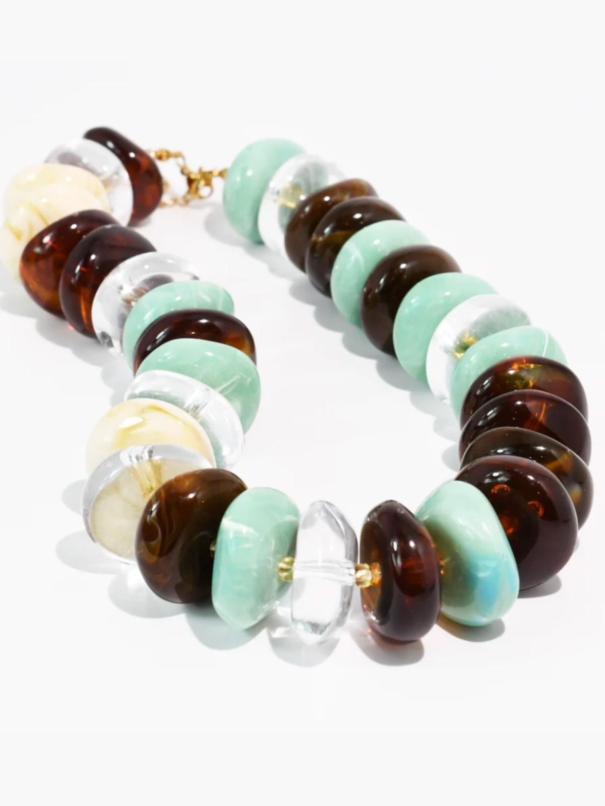 The Icon Necklace - Mint/Brown