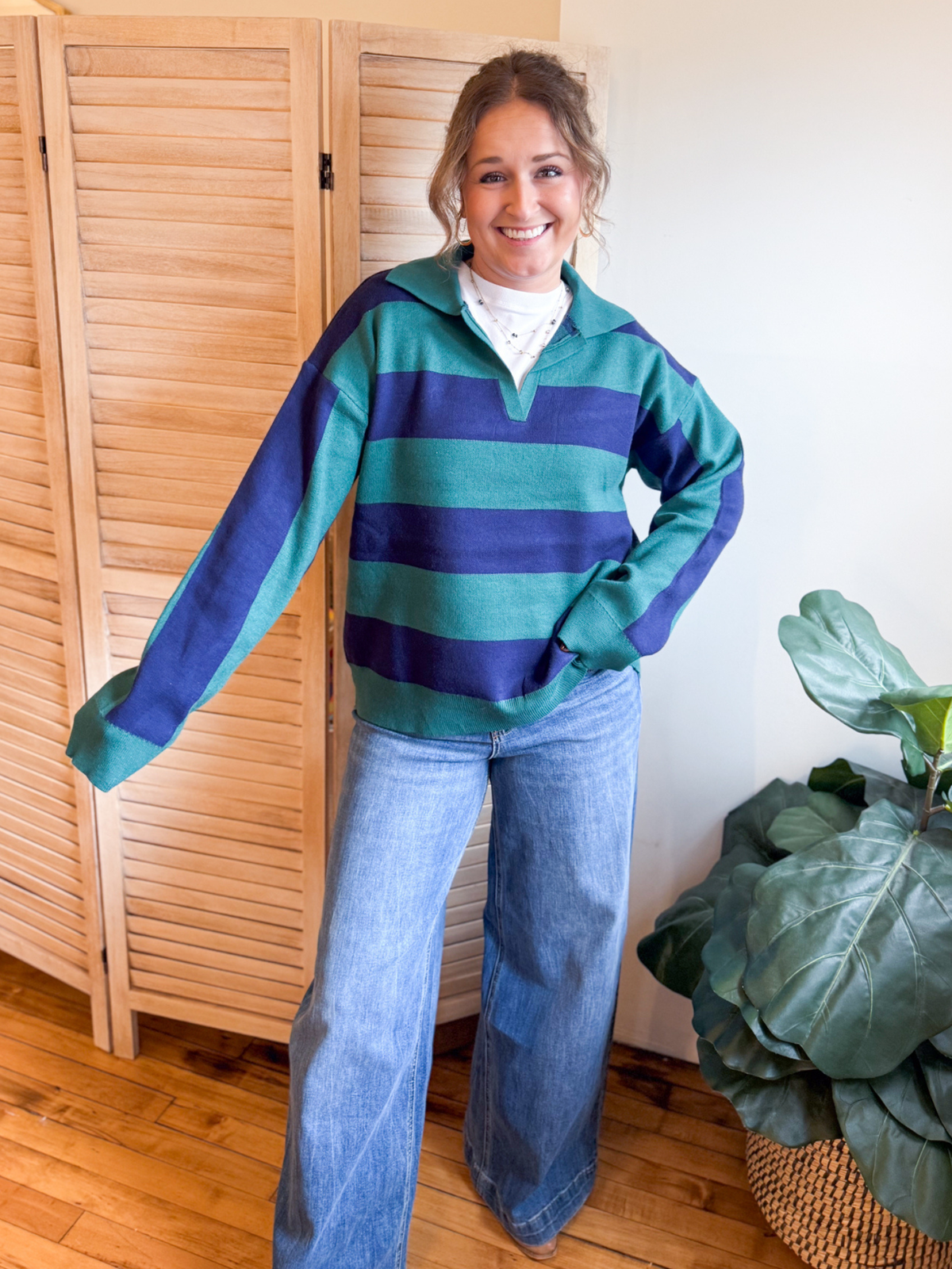 Teagan Striped Rugby Sweater