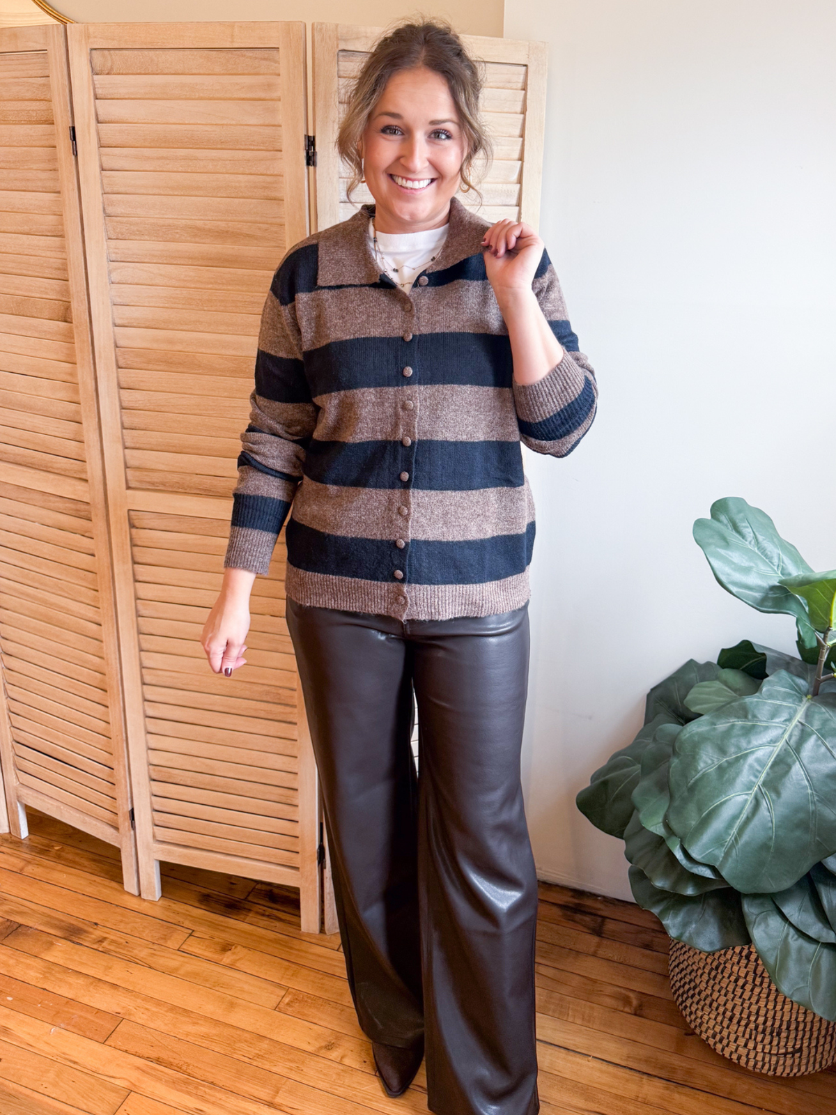 Romy Striped Long Sleeve Cardigan