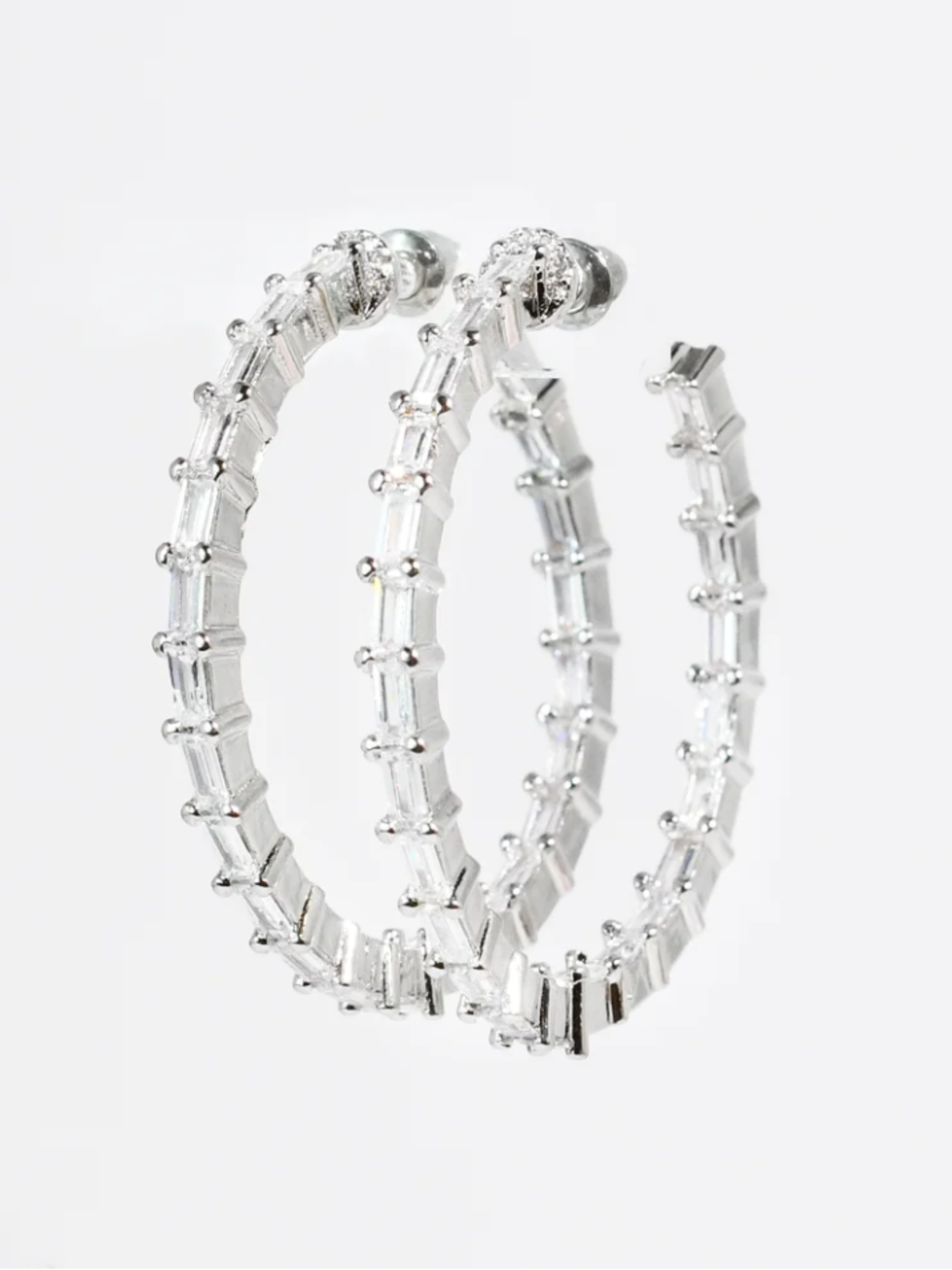 Crystal Crush Hoop - Silver