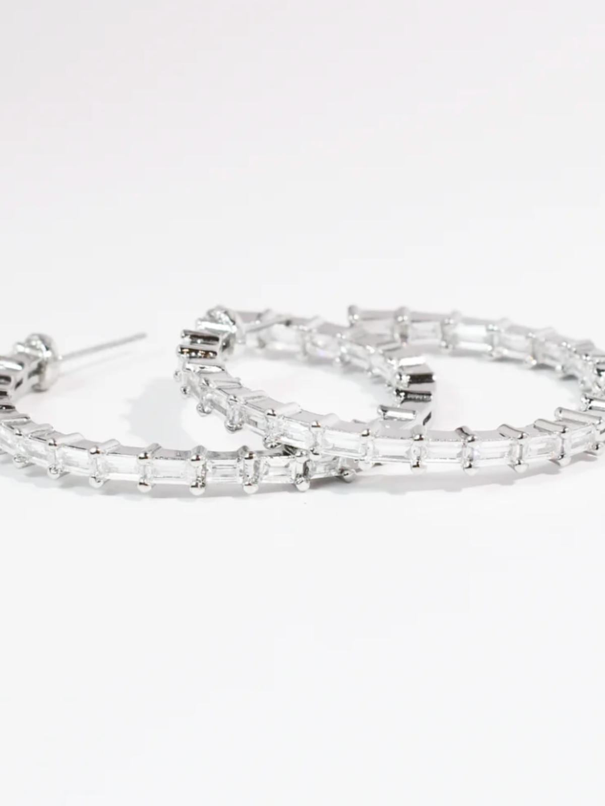 Crystal Crush Hoop - Silver
