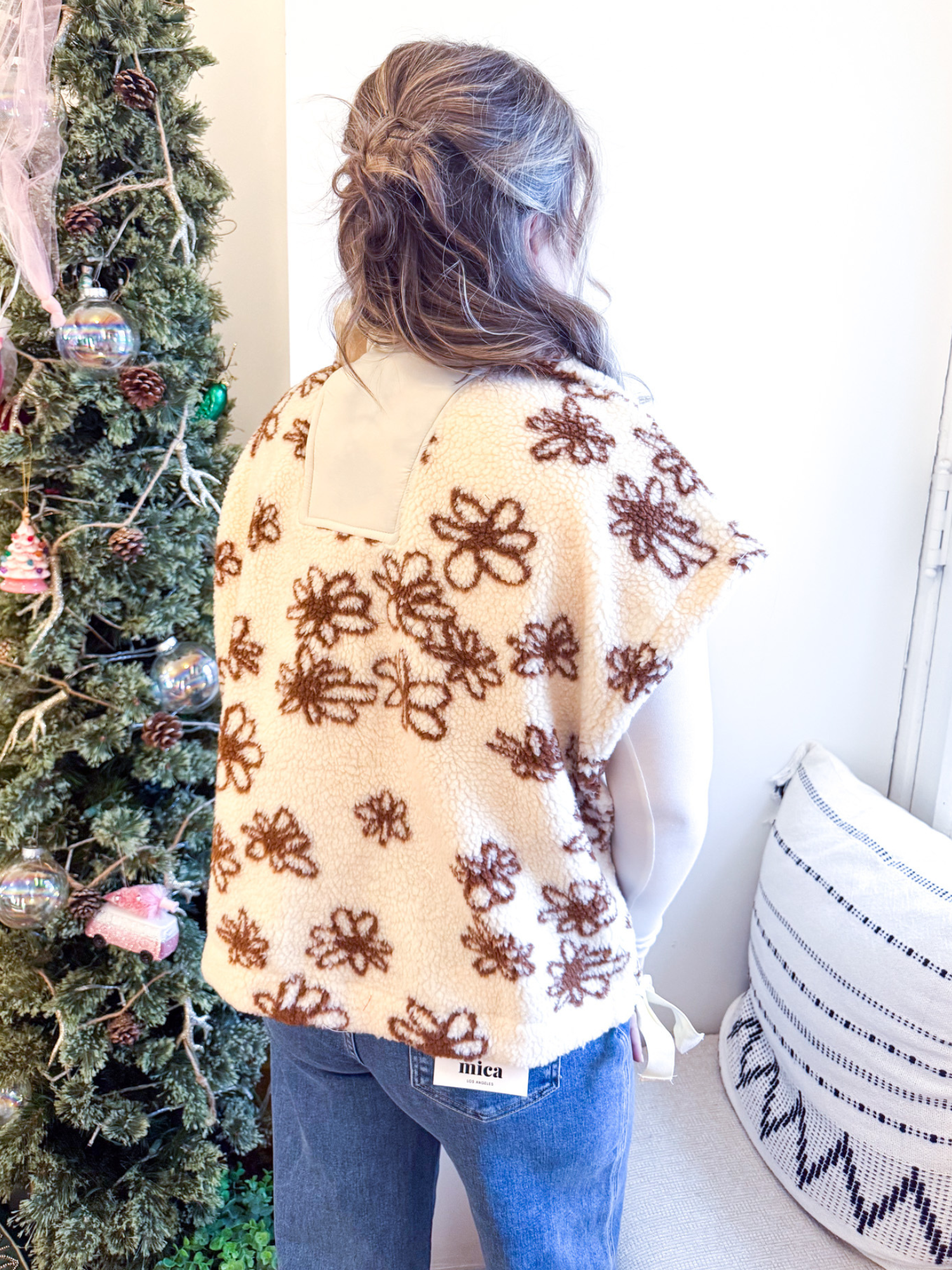 Valerie Flower Sherpa Vest