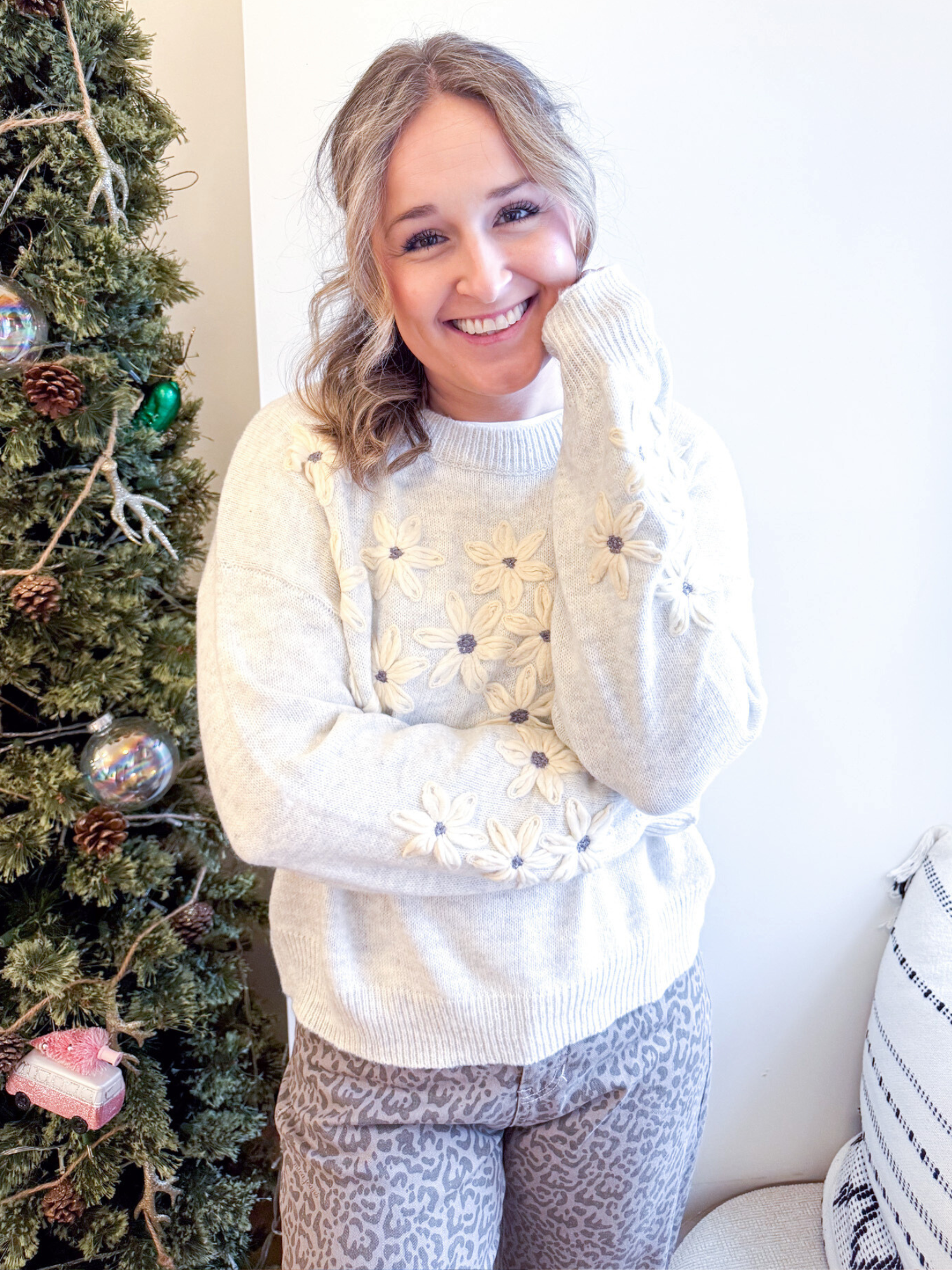 Bryn Flower Embroidered Sweater