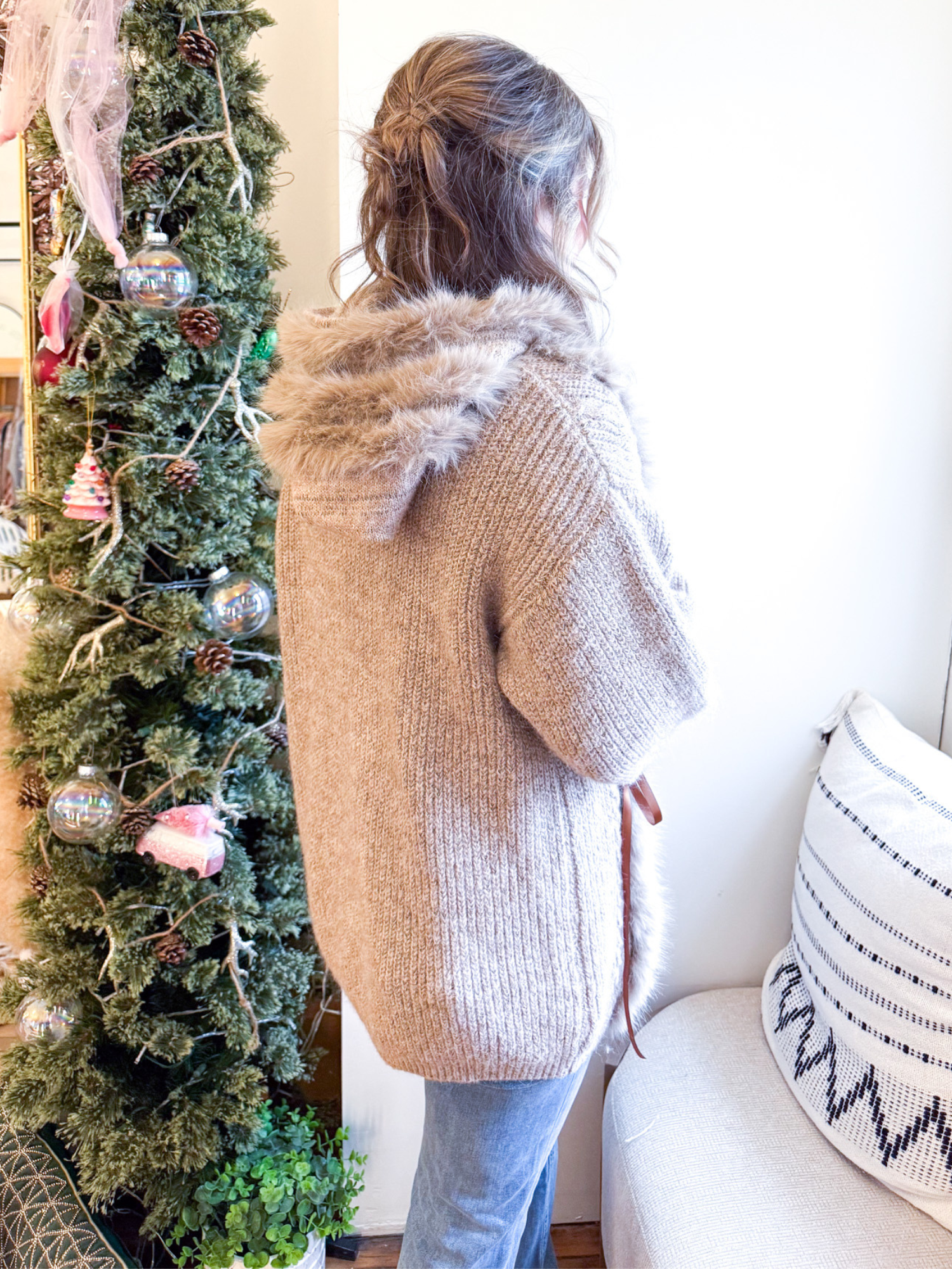 Kimberly Faux Fur Hooded Cardigan