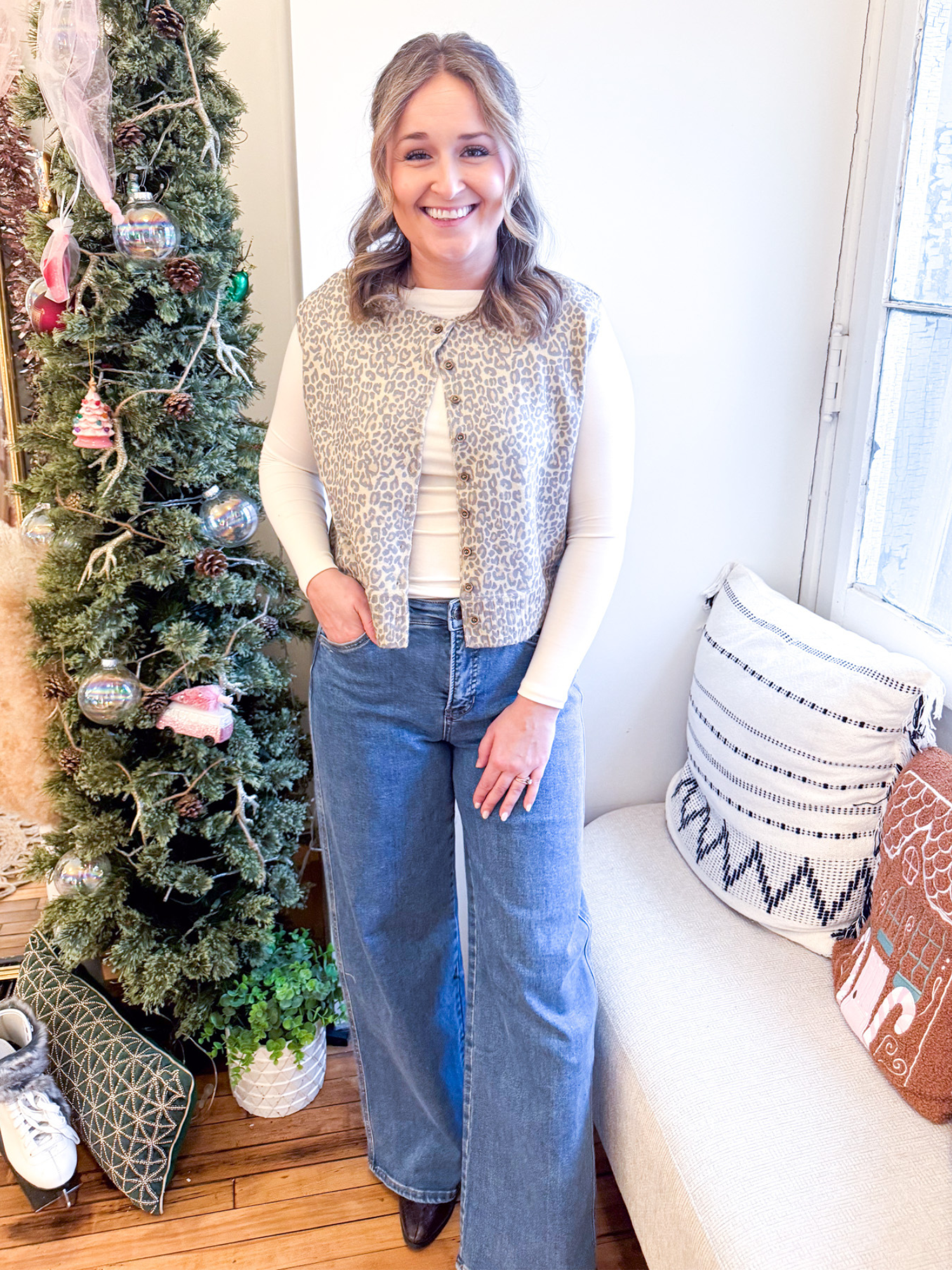 Marina Leopard Print Sweater Vest