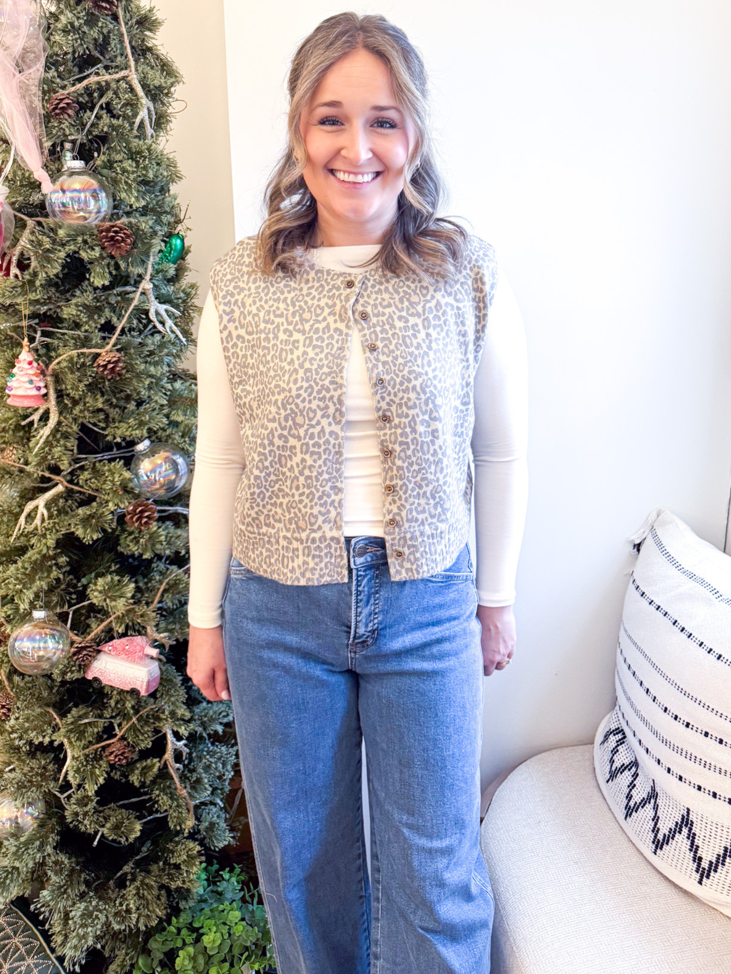 Marina Leopard Print Sweater Vest