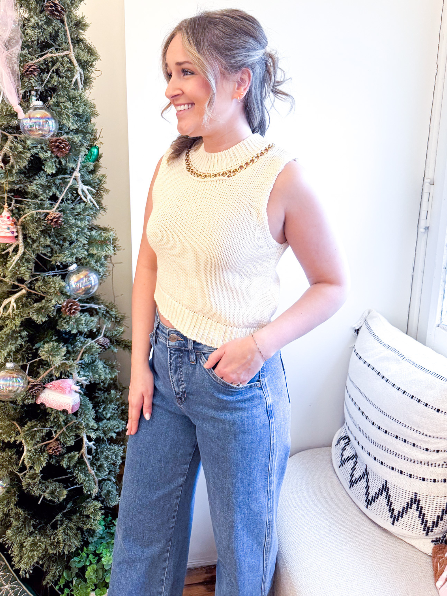 Stassi Chain Knit Sweater