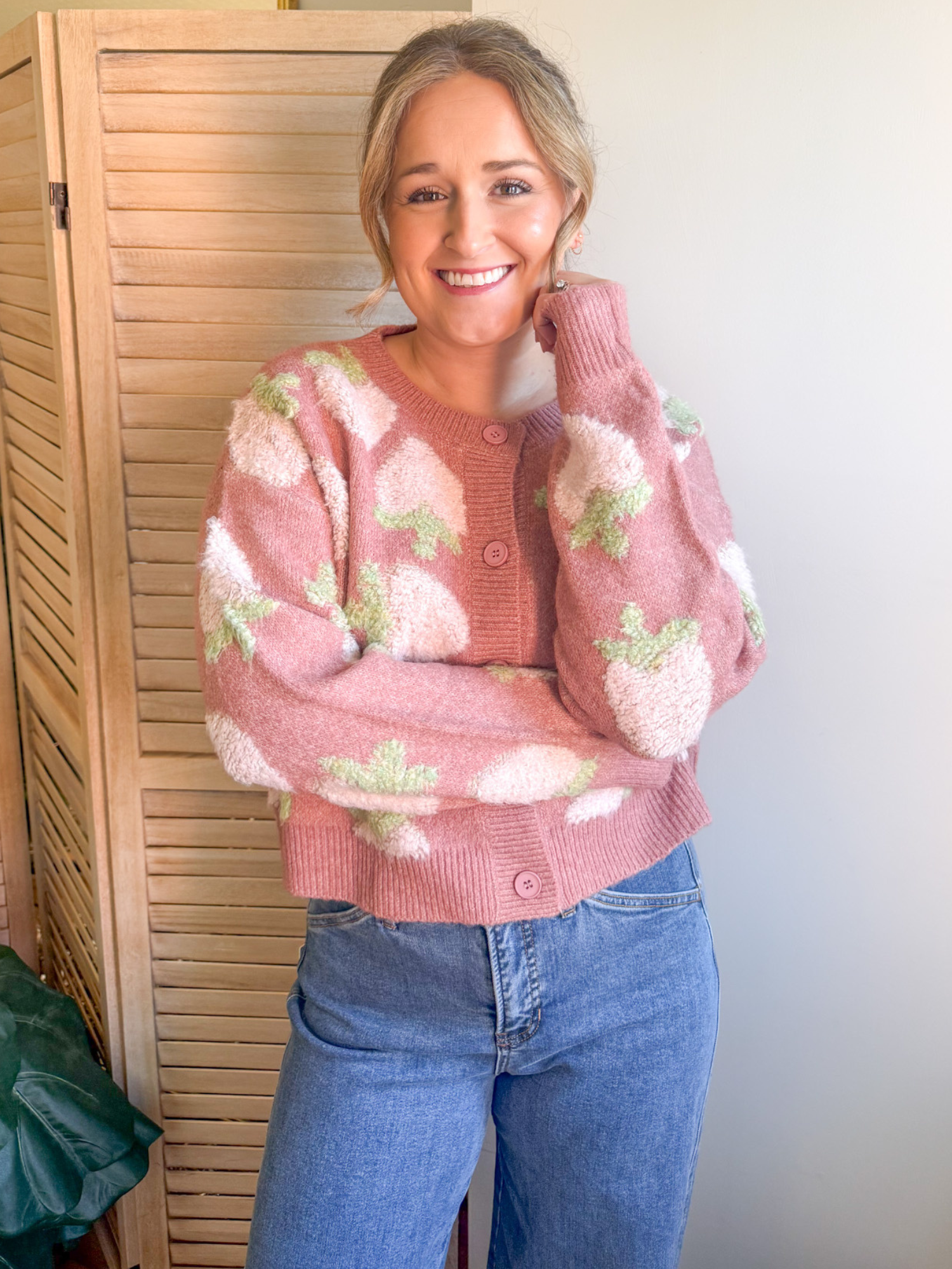 Sweet Strawberry Knit Cardigan - The Collective Rose