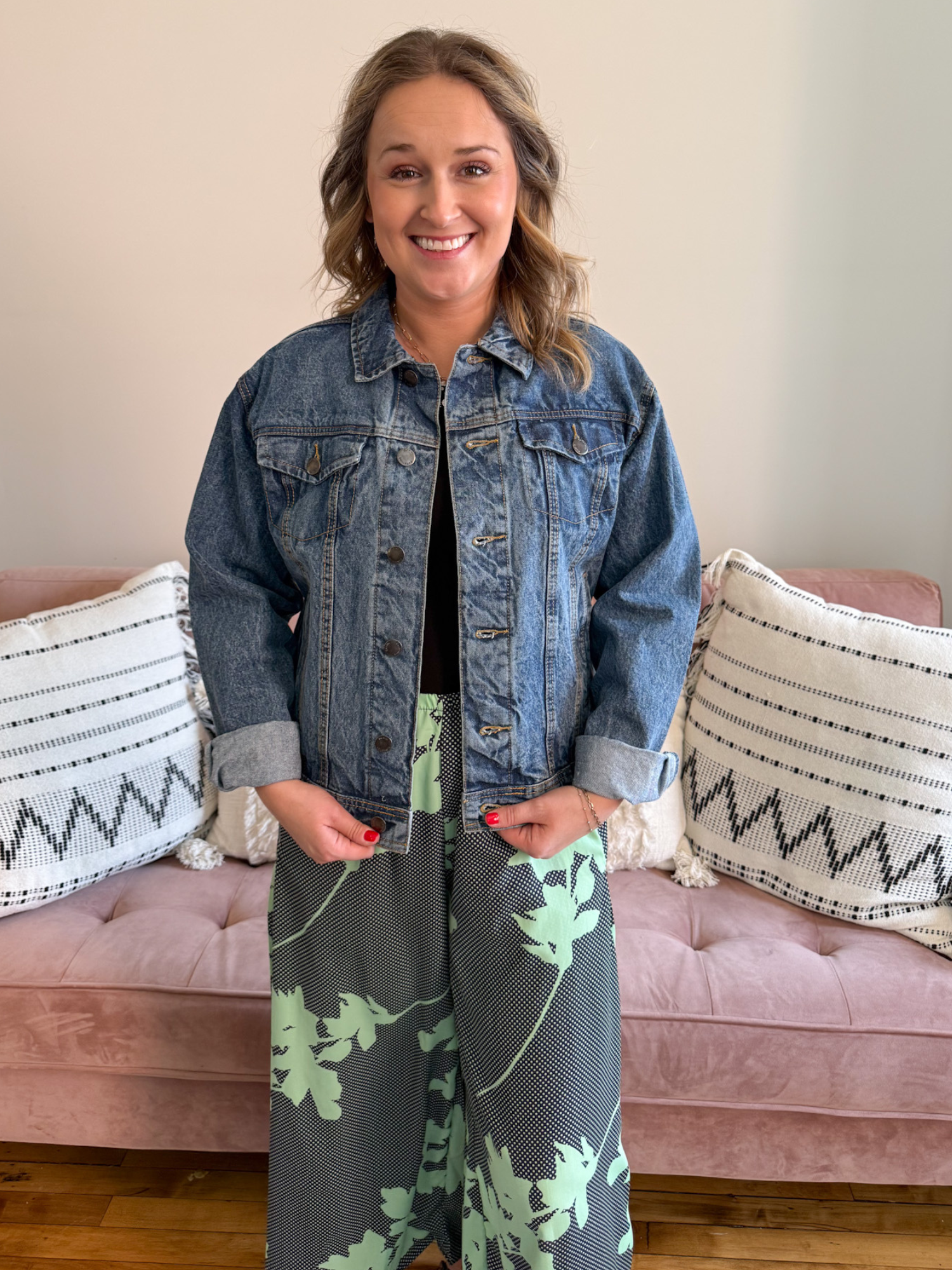 Ryanne Boyfriend Denim Jacket - The Collective Rose
