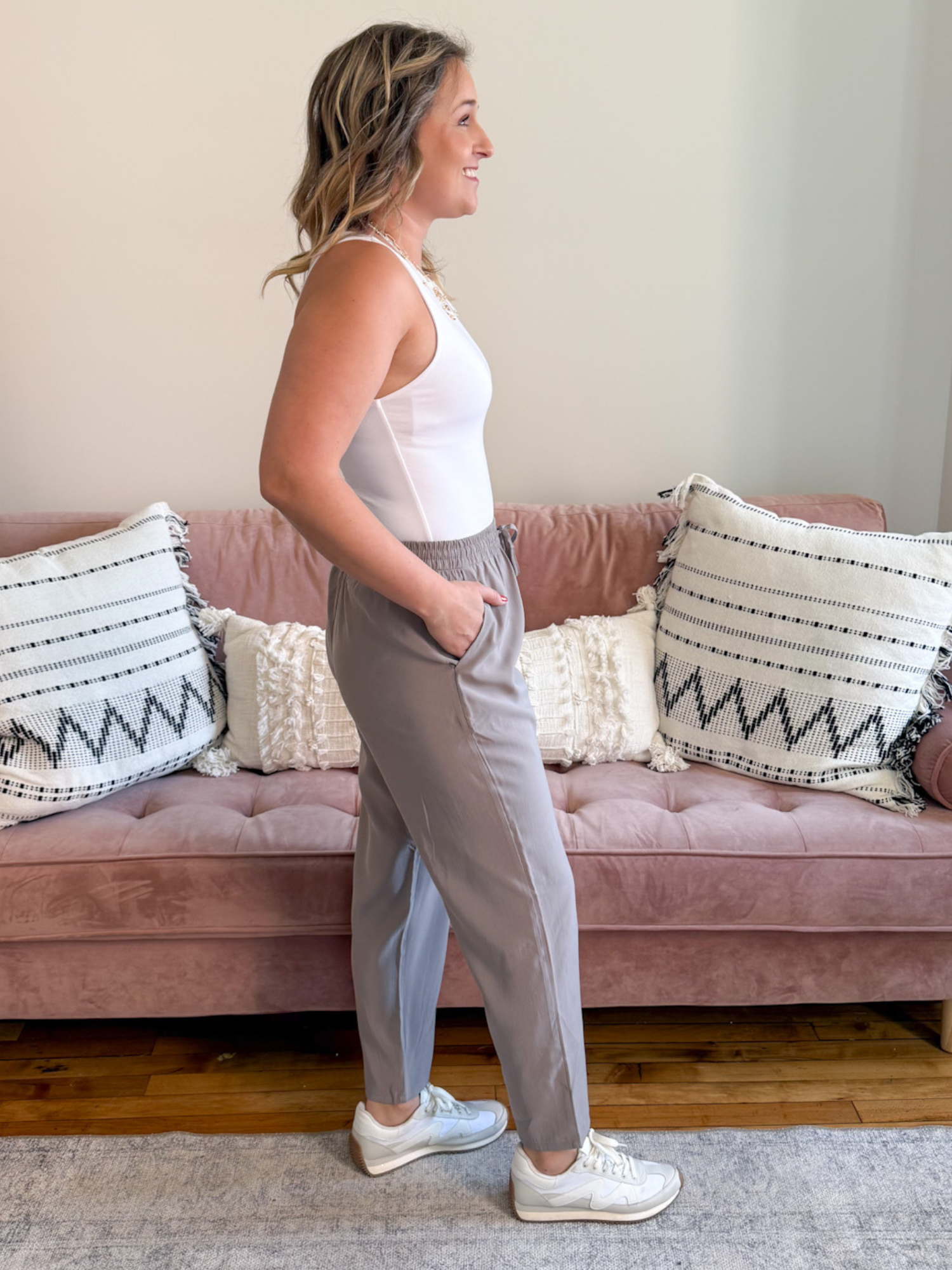 Erin Ankle Pants - Taupe Gray - The Collective Rose