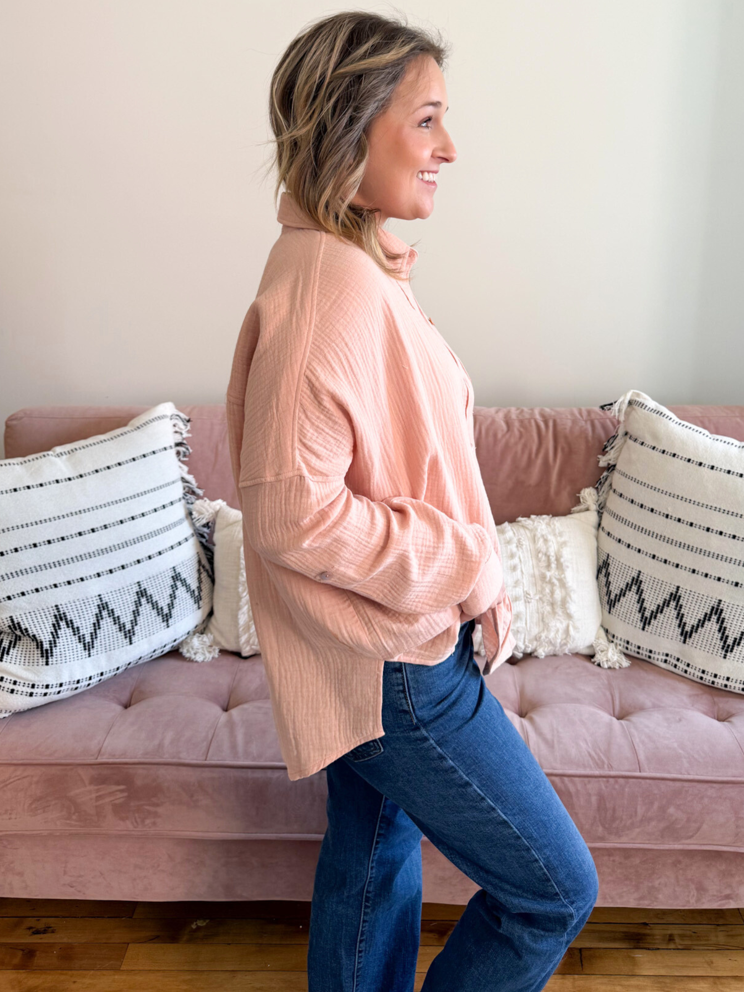 Brooks Gauze Button Down - The Collective Rose