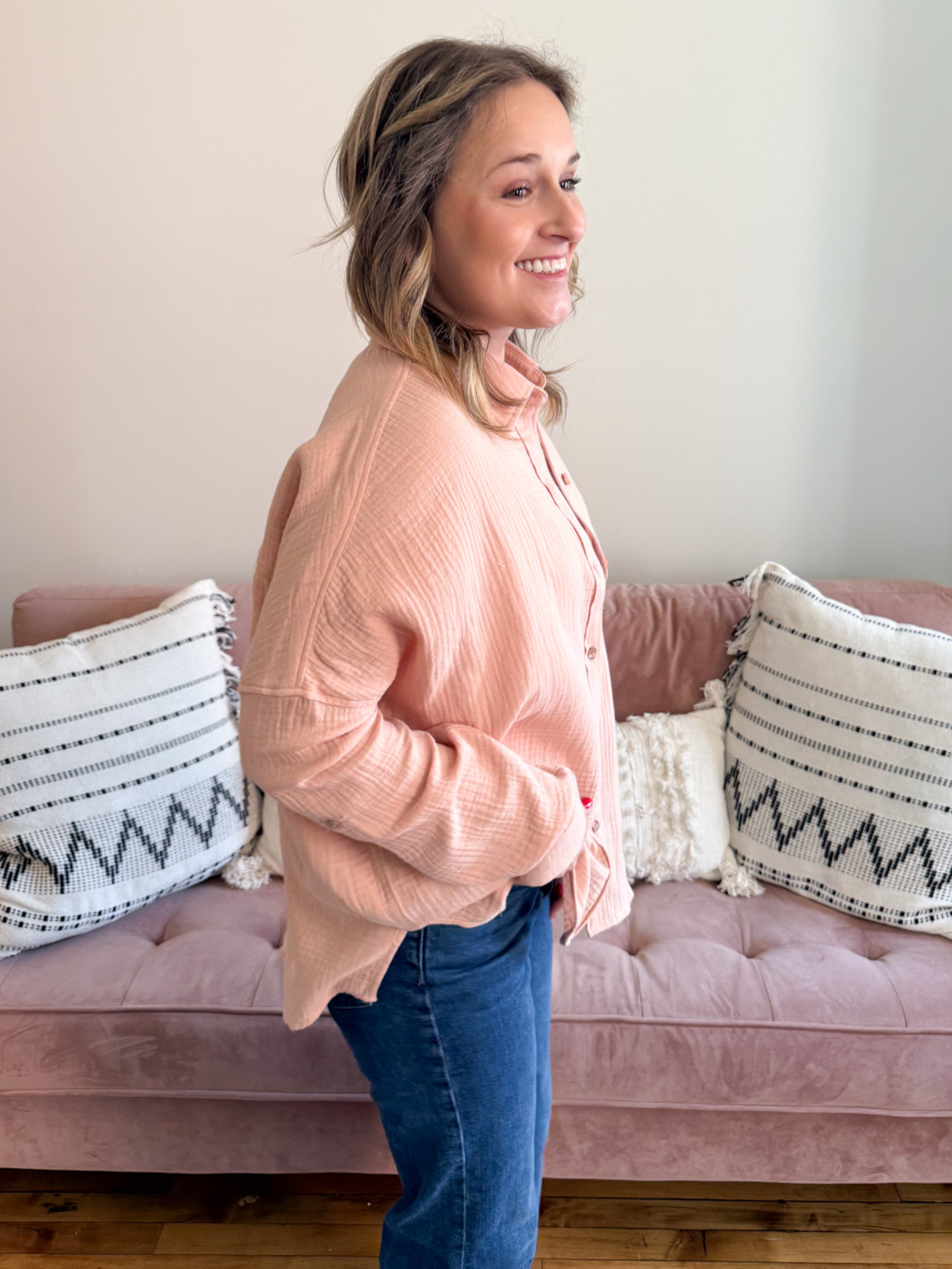 Brooks Gauze Button Down - The Collective Rose