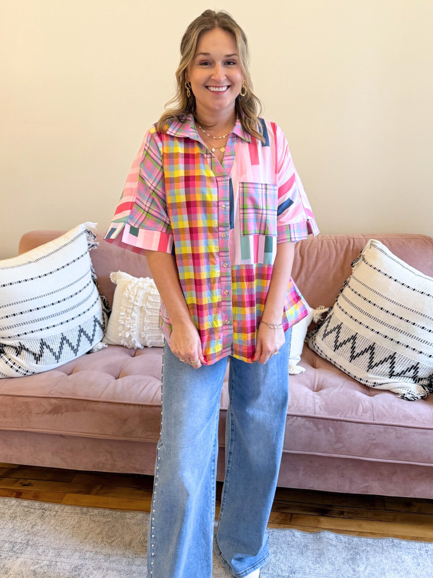 Billie Mix & Match Plaid Blouse - The Collective Rose