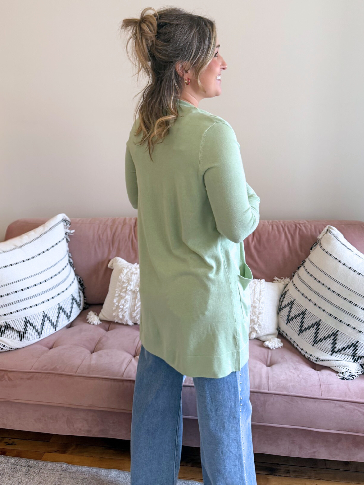 Willow Lightweight Cardi - Sprout Green - The Collective Rose