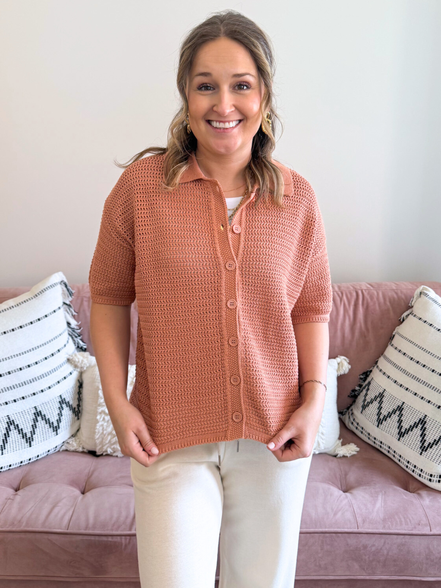 Izzy Crochet Button Up - The Collective Rose