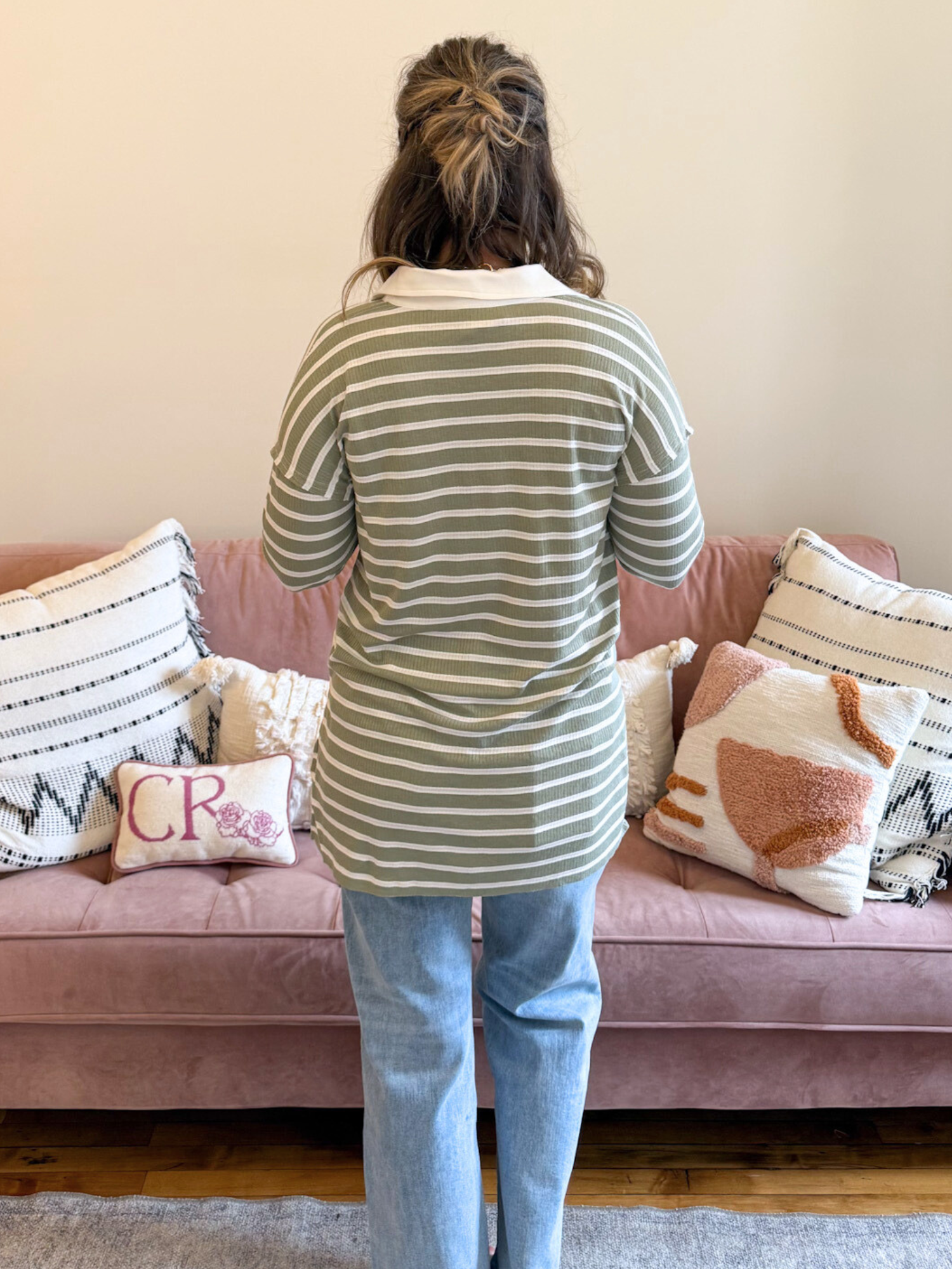 Kellie Striped Lace Top - The Collective Rose