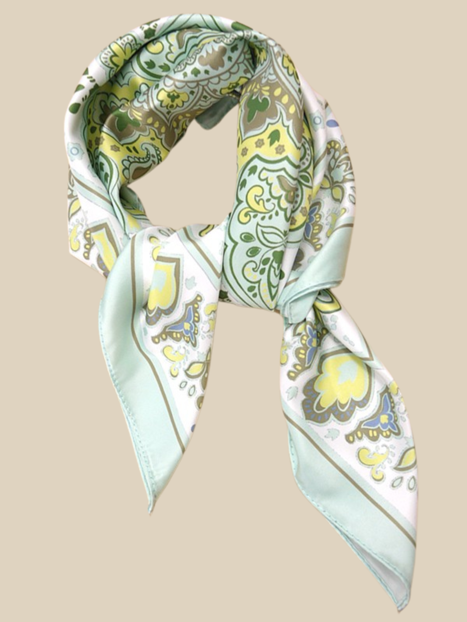 Paisley Mint Green Bandana Scarf