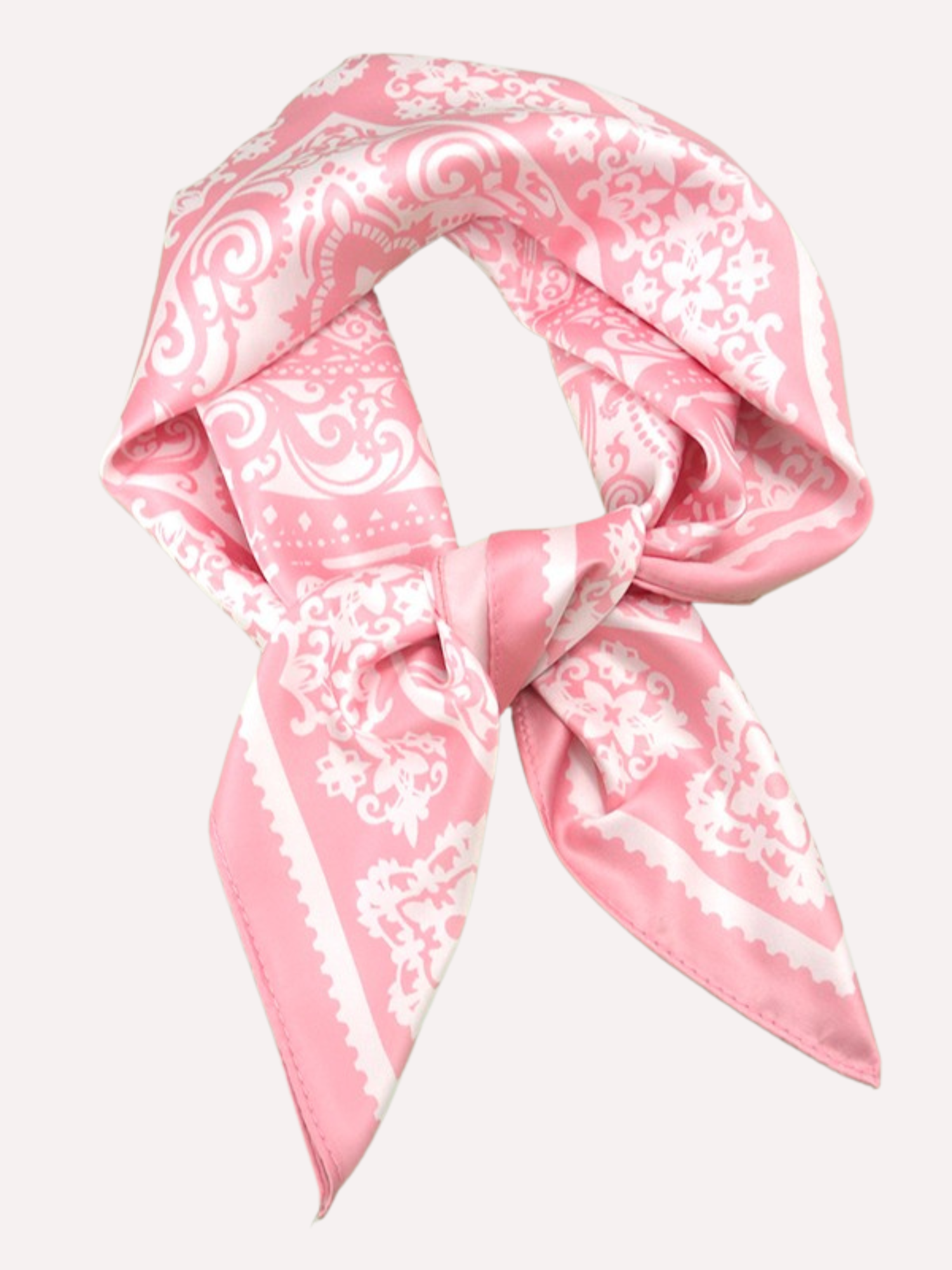 Paisley Pink + White Bandana Scarf