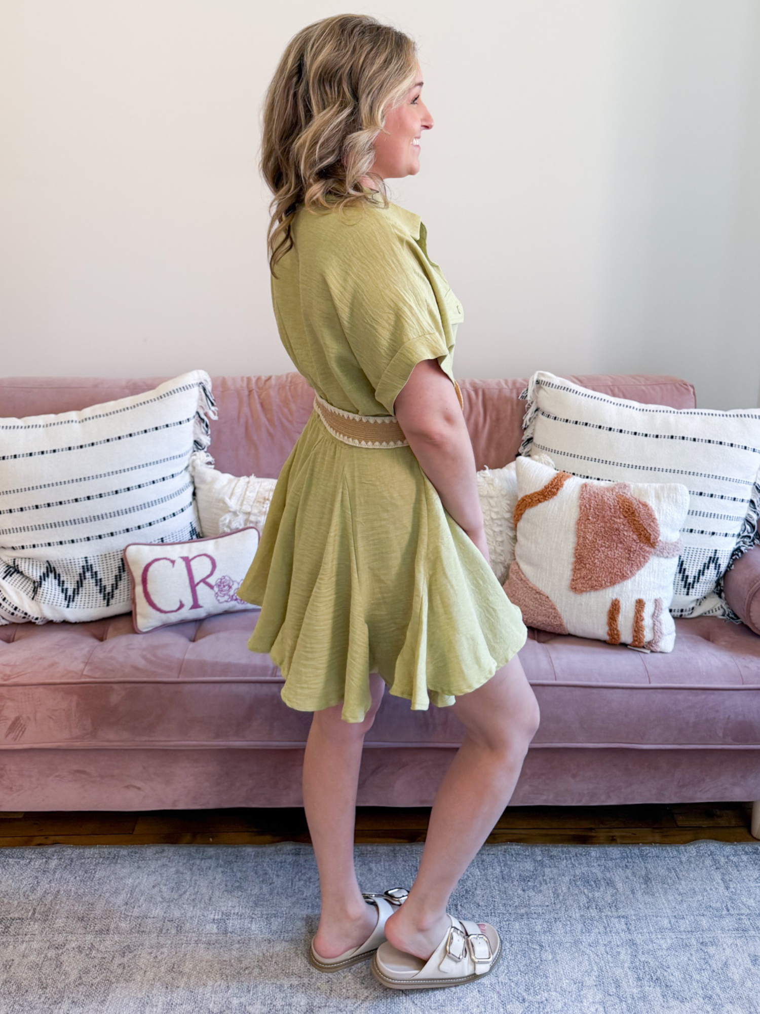 Mari Belted Shirt Dress - The Collective Rose