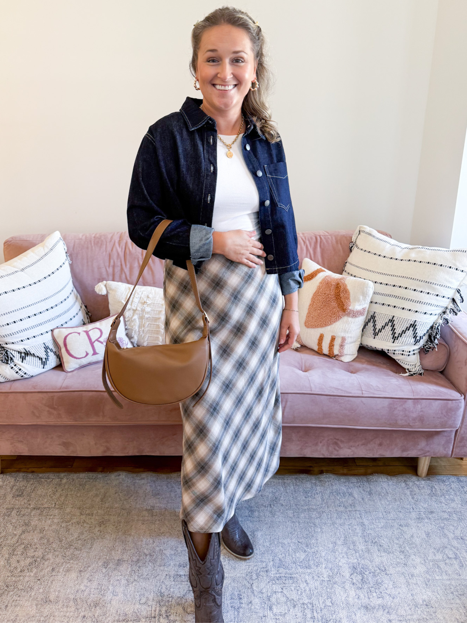 Demi Tartan Plaid Midi Skirt - The Collective Rose