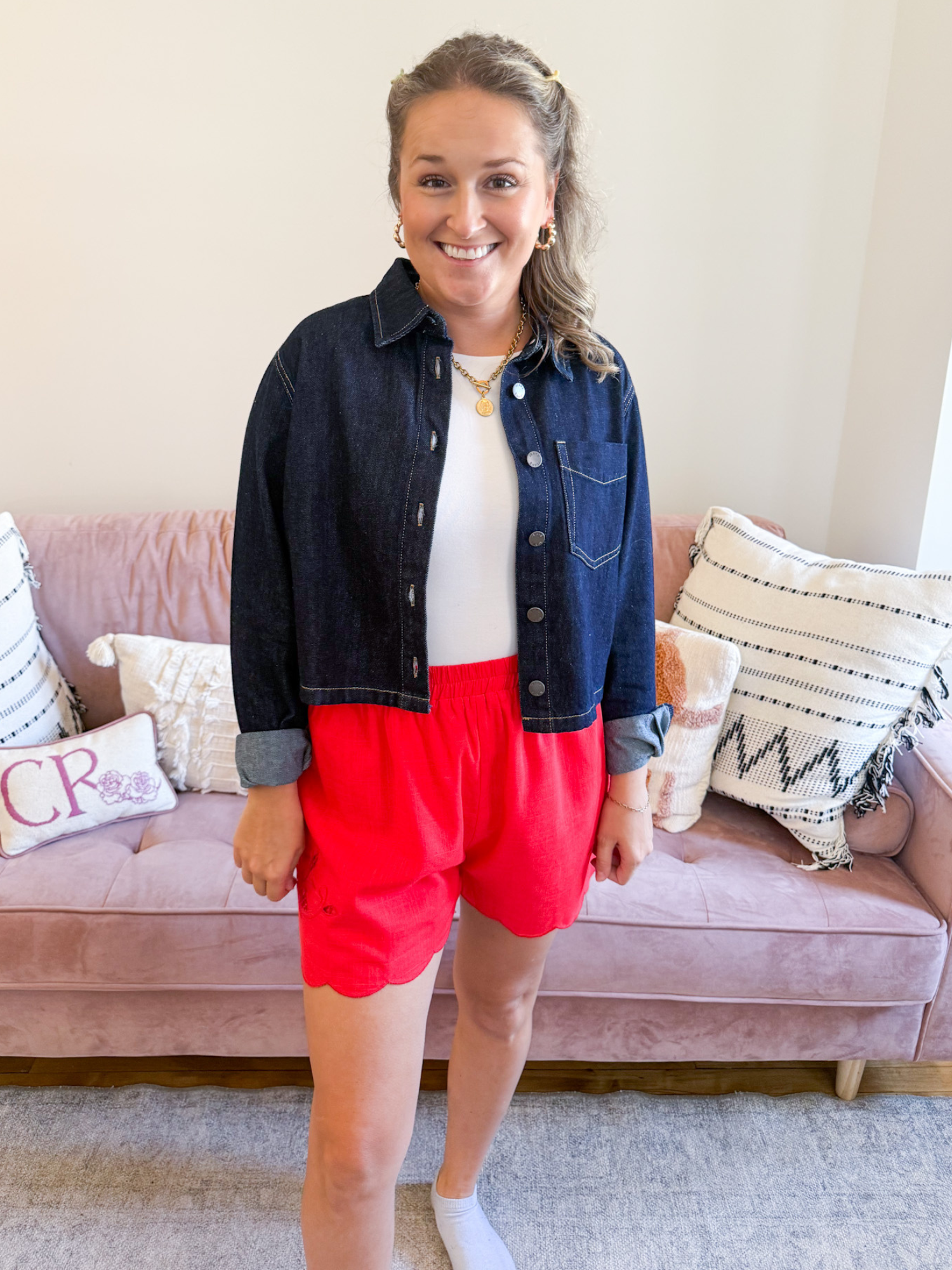 Channing Eyelet Shorts - The Collective Rose