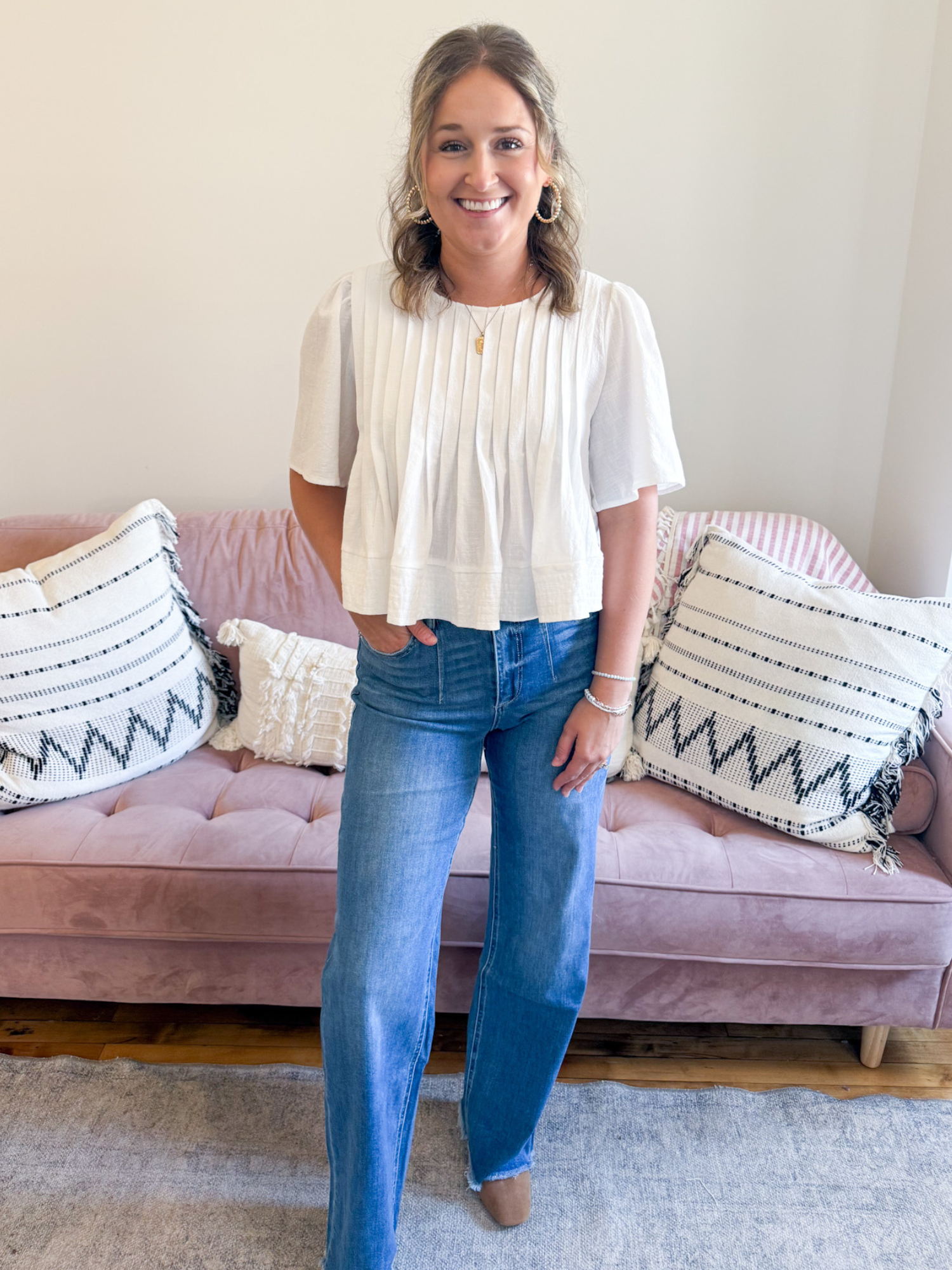 High Rise Wide Leg Jeans - The Collective Rose
