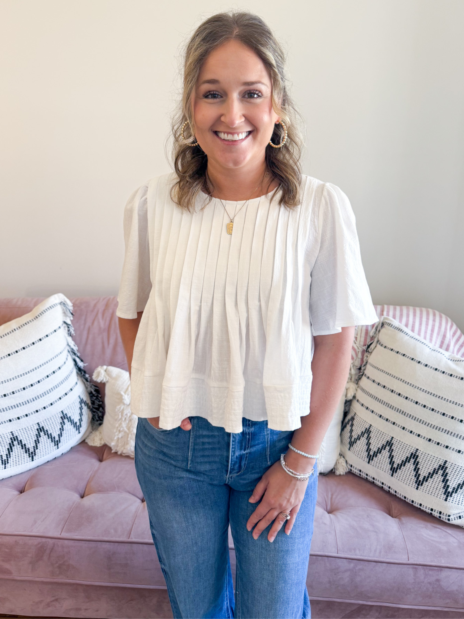 Celia Flutter Sleeve Blouse - The Collective Rose