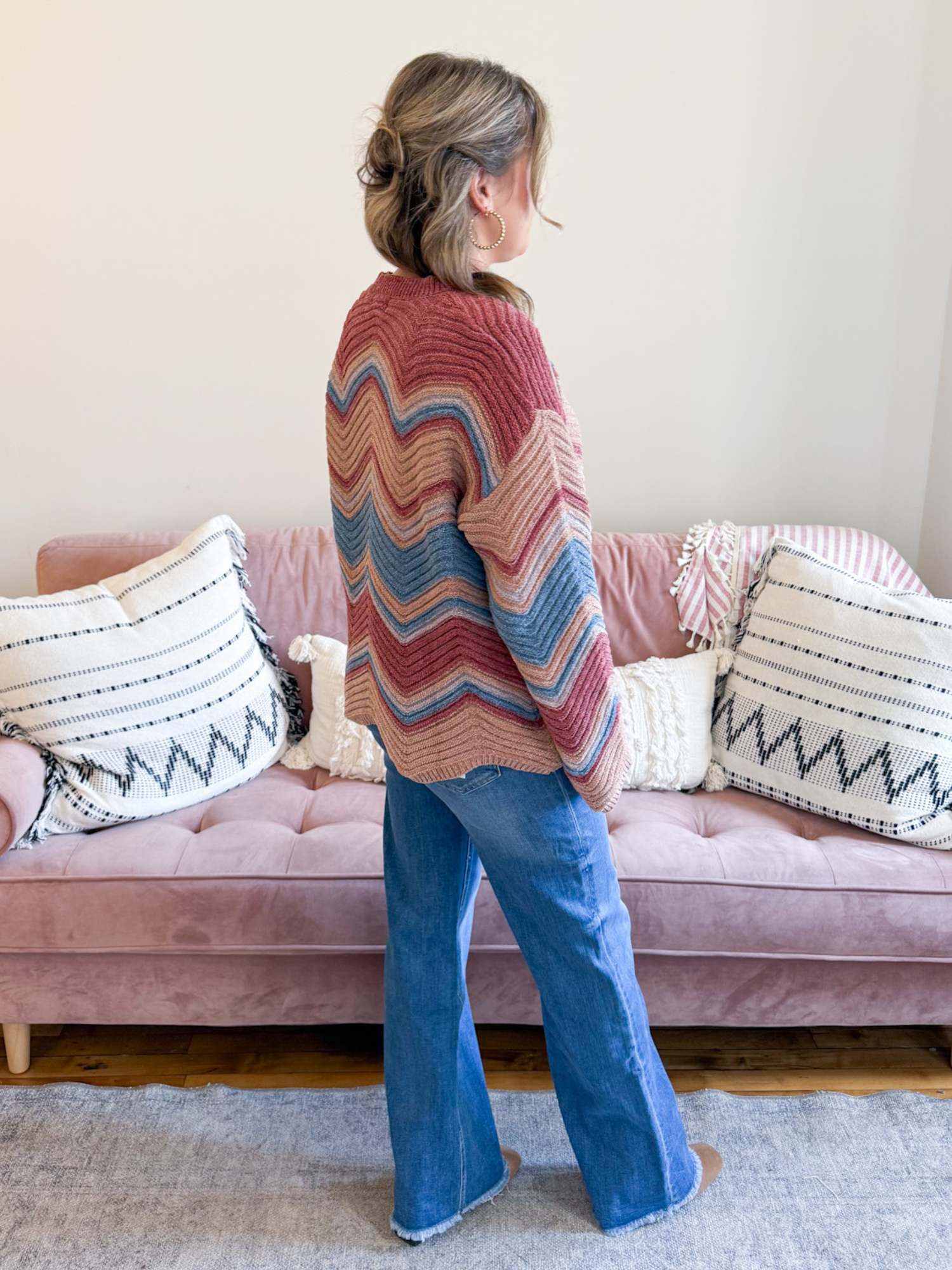 Ayla Zig Zag Sweater - The Collective Rose