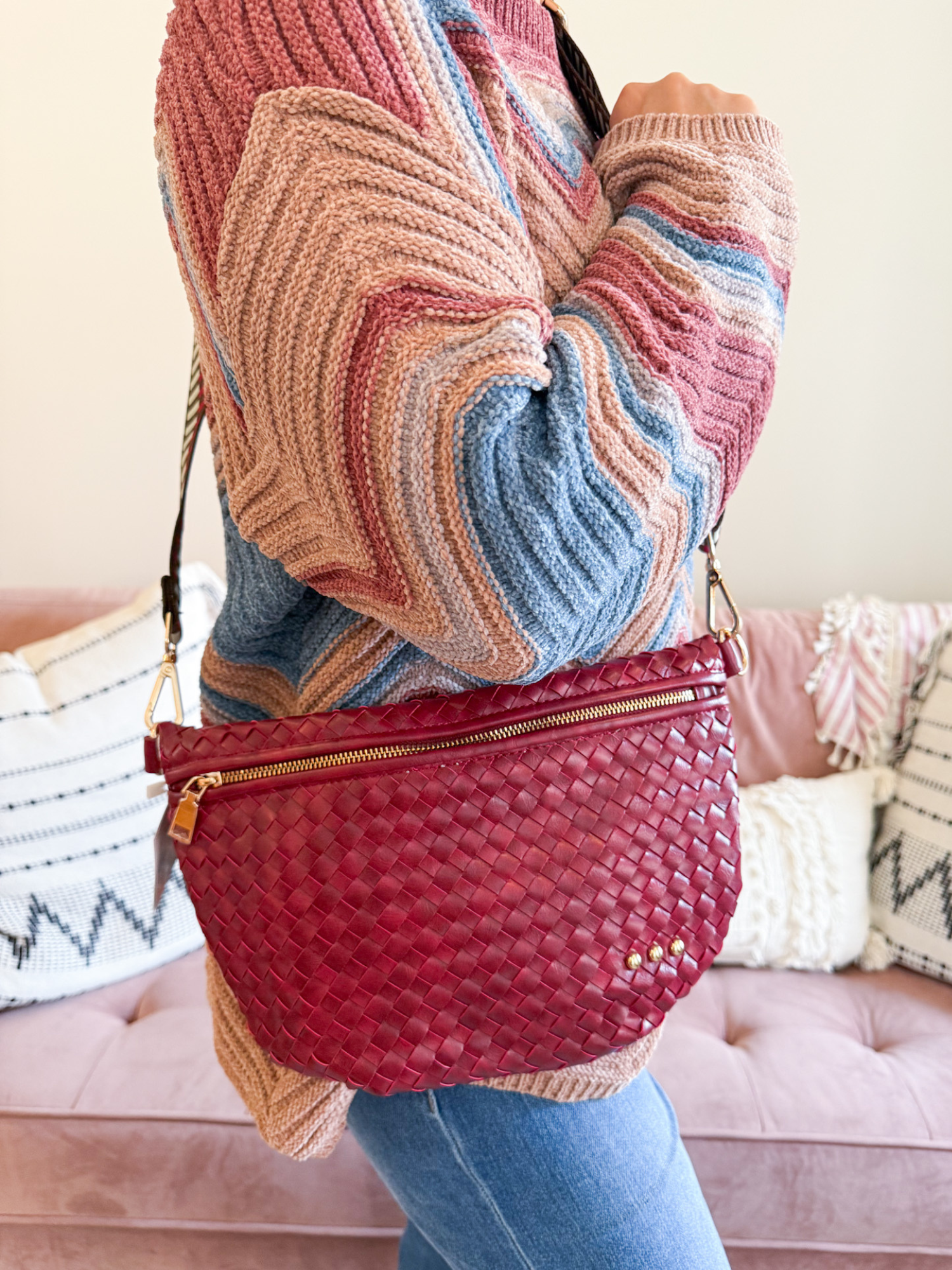 Westlyn Woven Bum Bag - Sangria - The Collective Rose