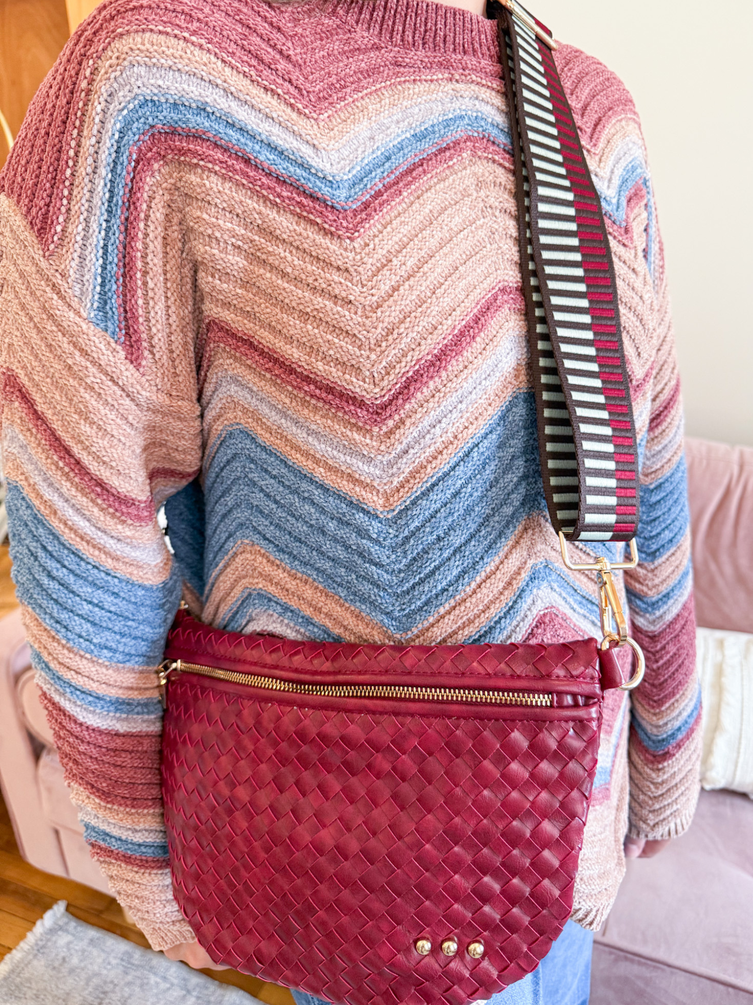 Westlyn Woven Bum Bag - Sangria - The Collective Rose