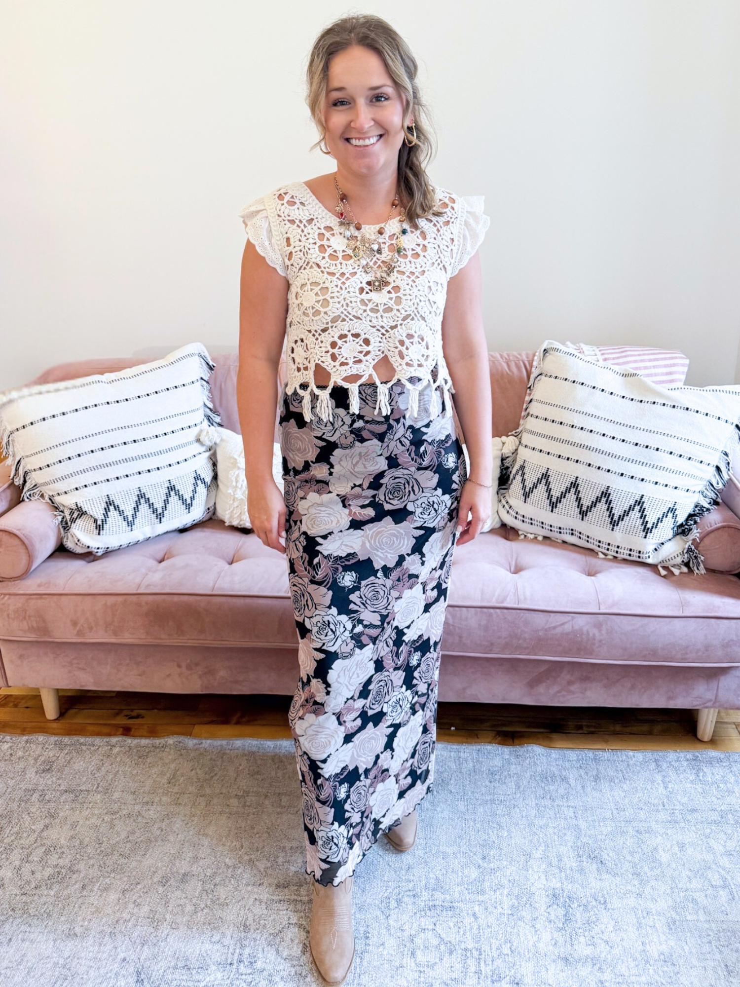 Emme Fringe Crochet Top - The Collective Rose
