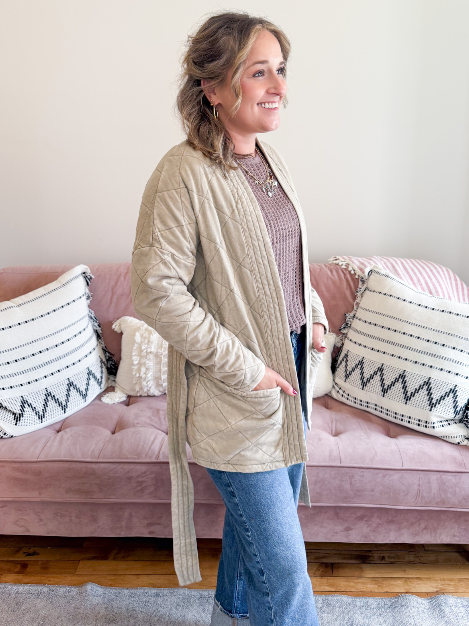 Greysen Quilted Wrap Jacket - The Collective Rose