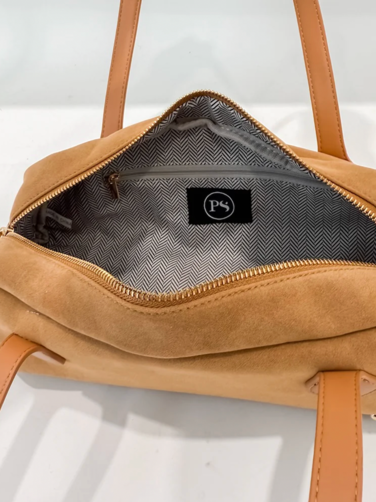 Sally Suede Barrel Shoulder Bag - Camel - The Collective Rose