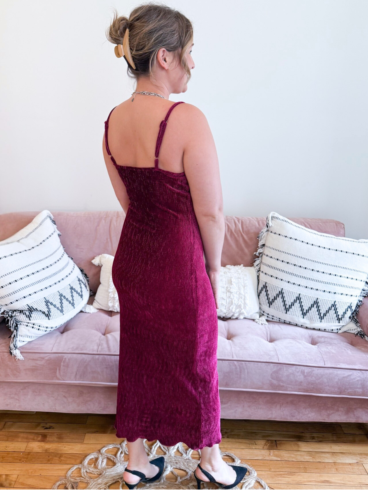 Holly Velvet Midi Dress - The Collective Rose