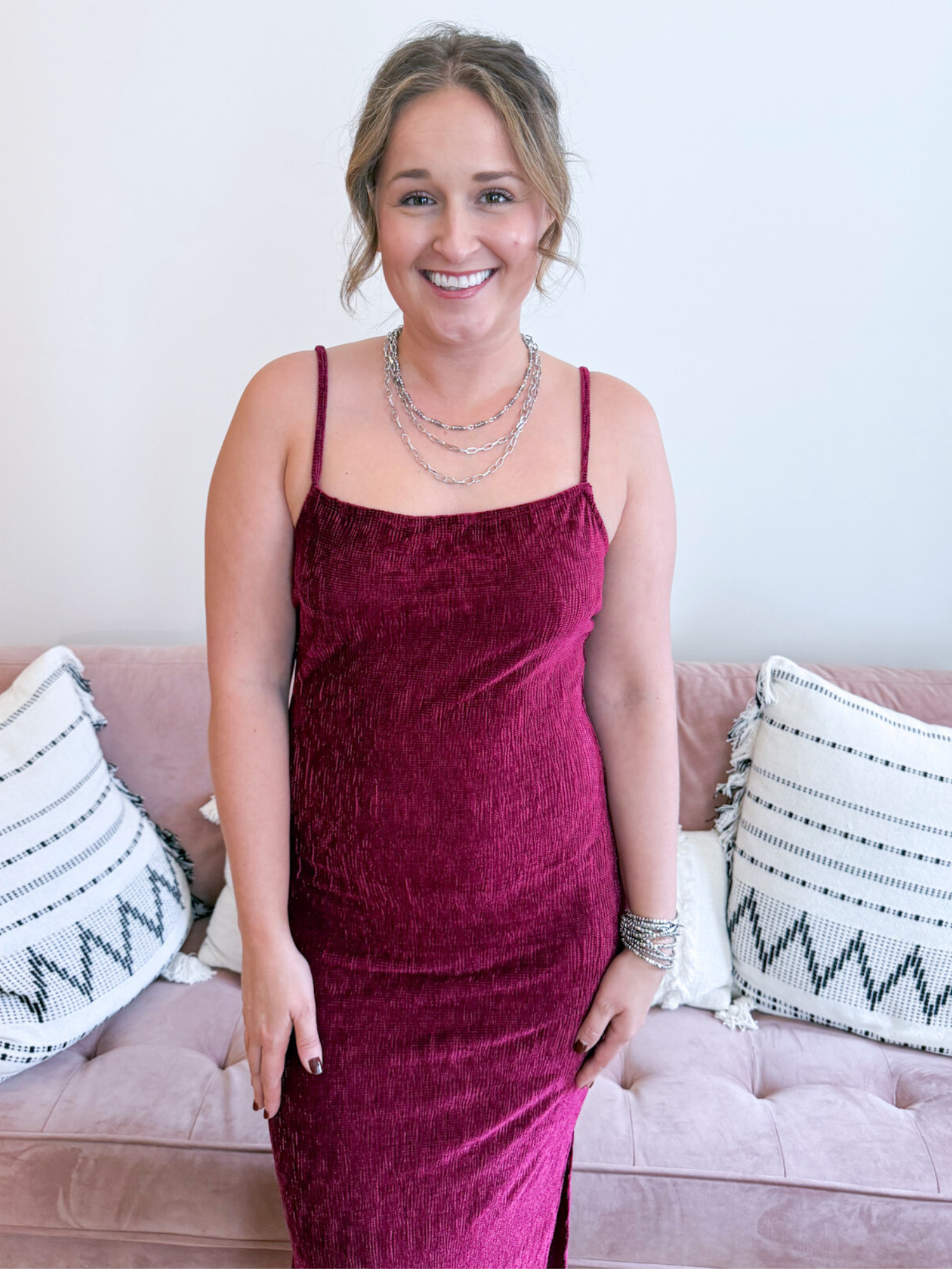 Holly Velvet Midi Dress - The Collective Rose