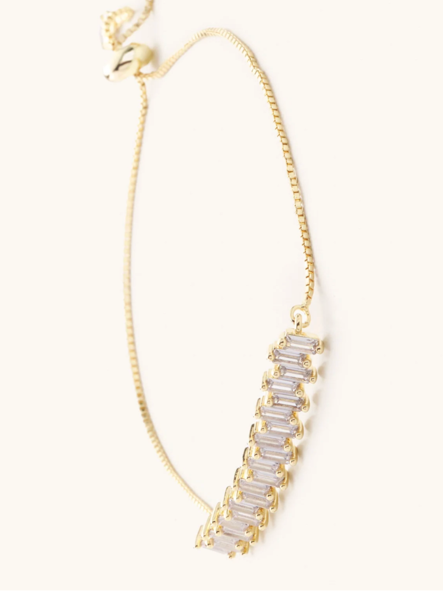 Diamond Bar Slider Bracelet - Gold - The Collective Rose