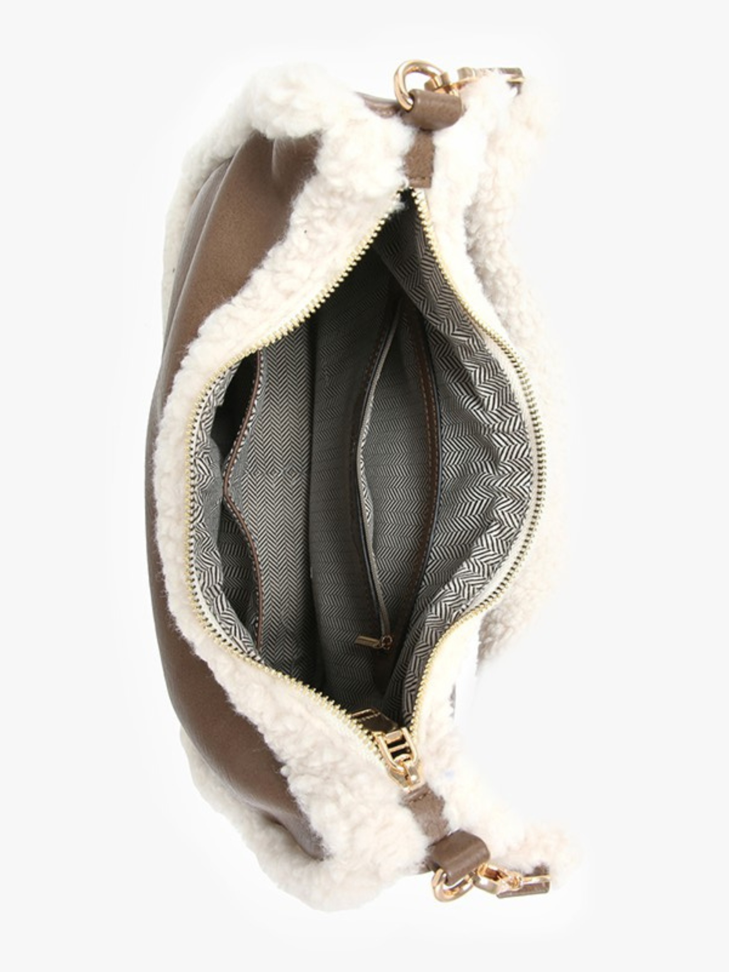 Reece Sherpa Trim Shoulder Bag - Olive - The Collective Rose