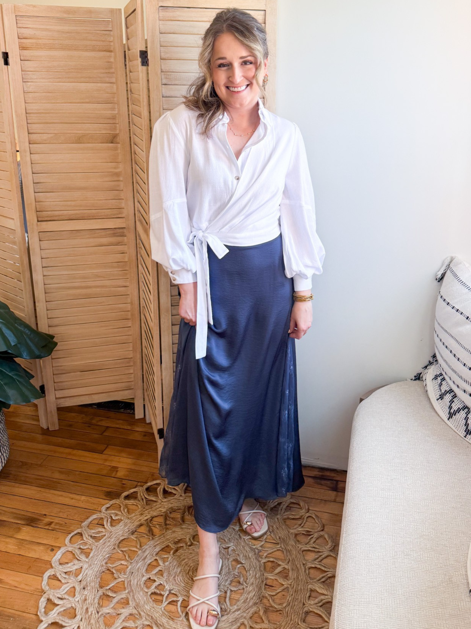 Saylor Front Tie Blouse - The Collective Rose