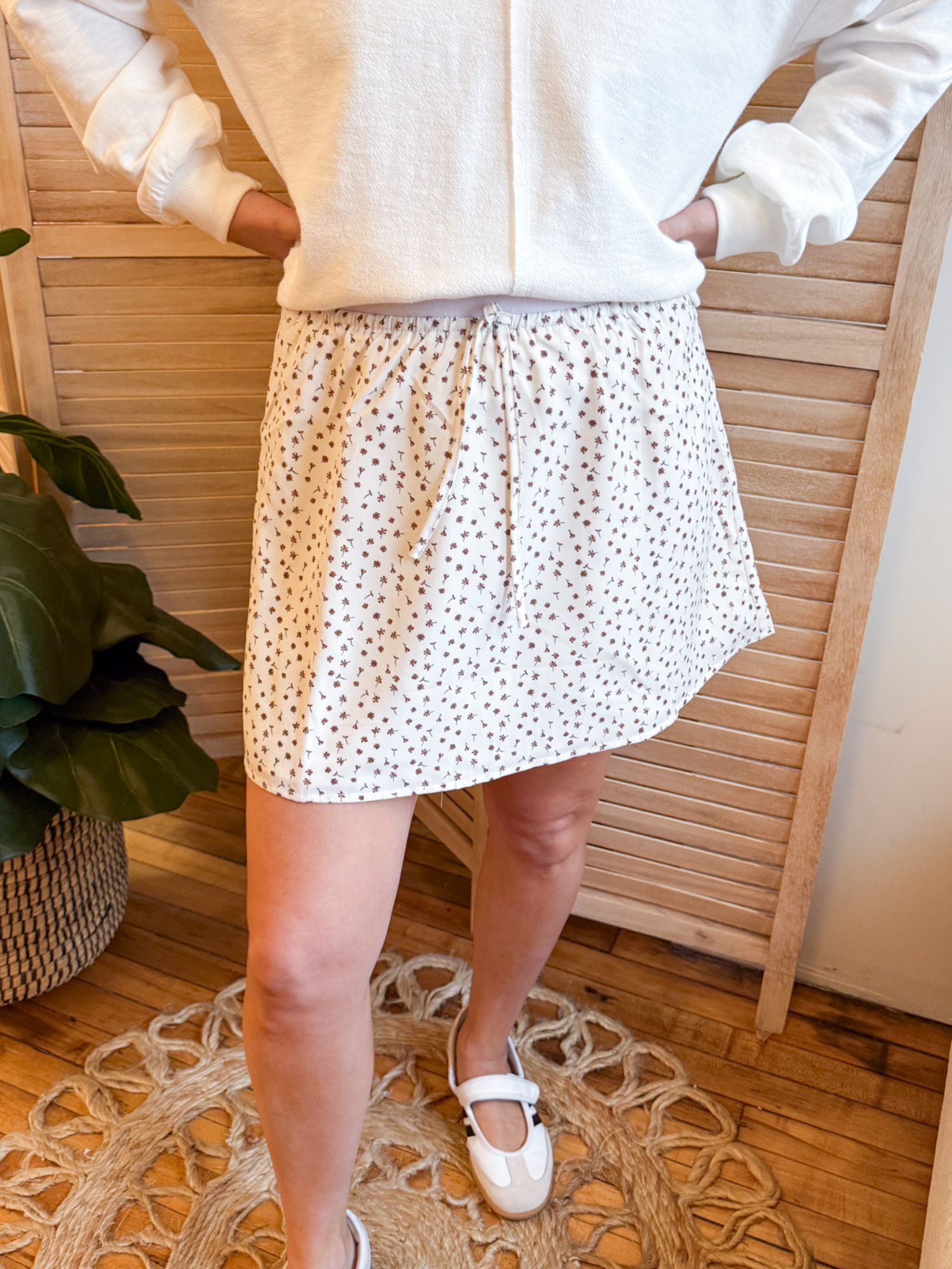 Valerie Ditsy Floral Mini Skirt - The Collective Rose