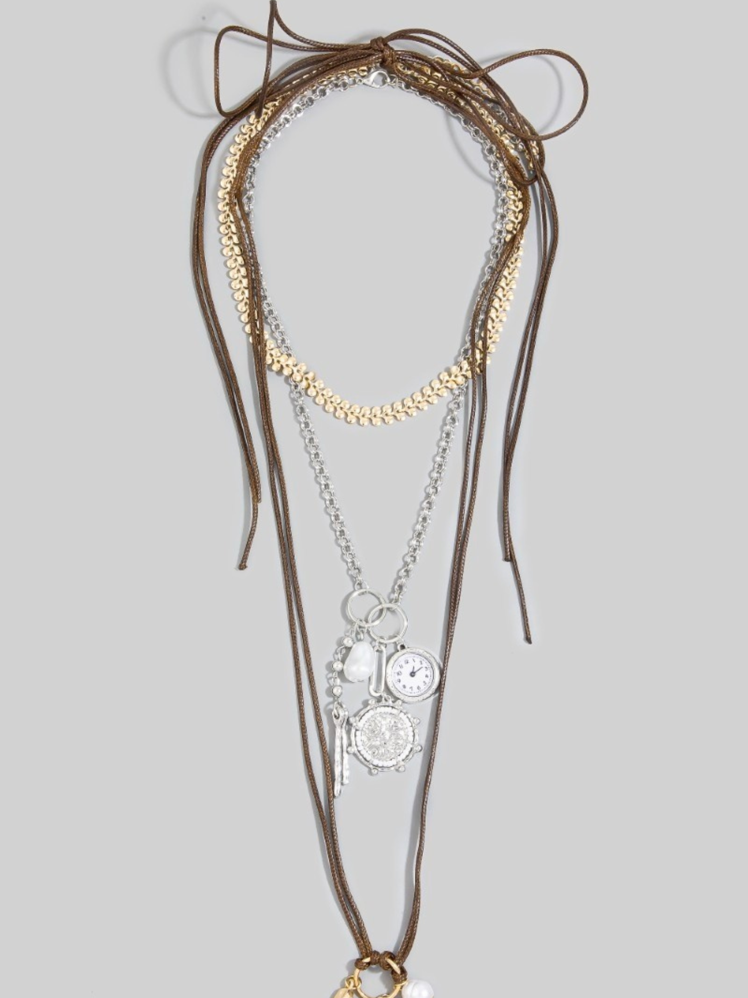 Mixed Metal Watch Necklace