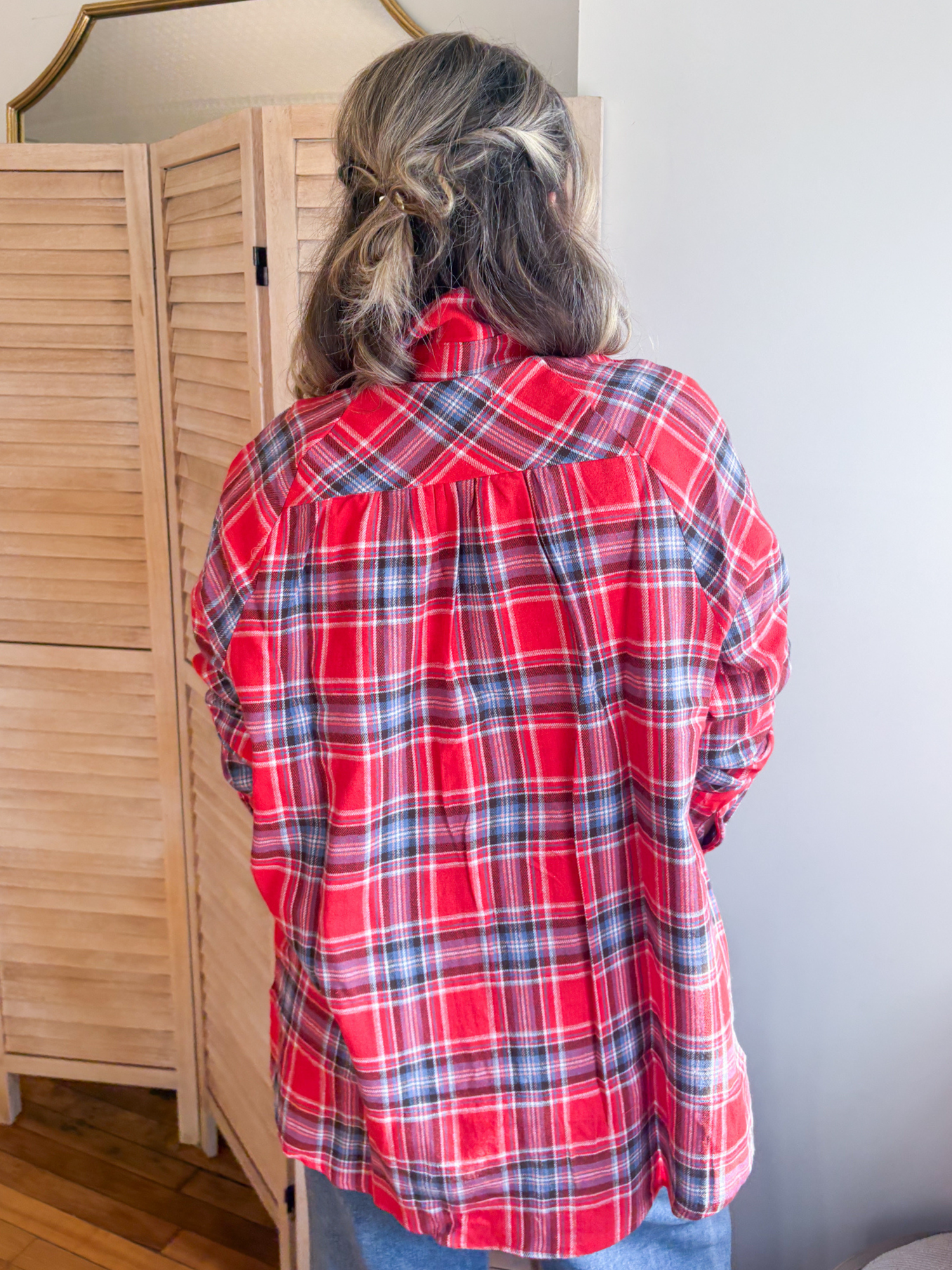 Cherry Plaid Button Down