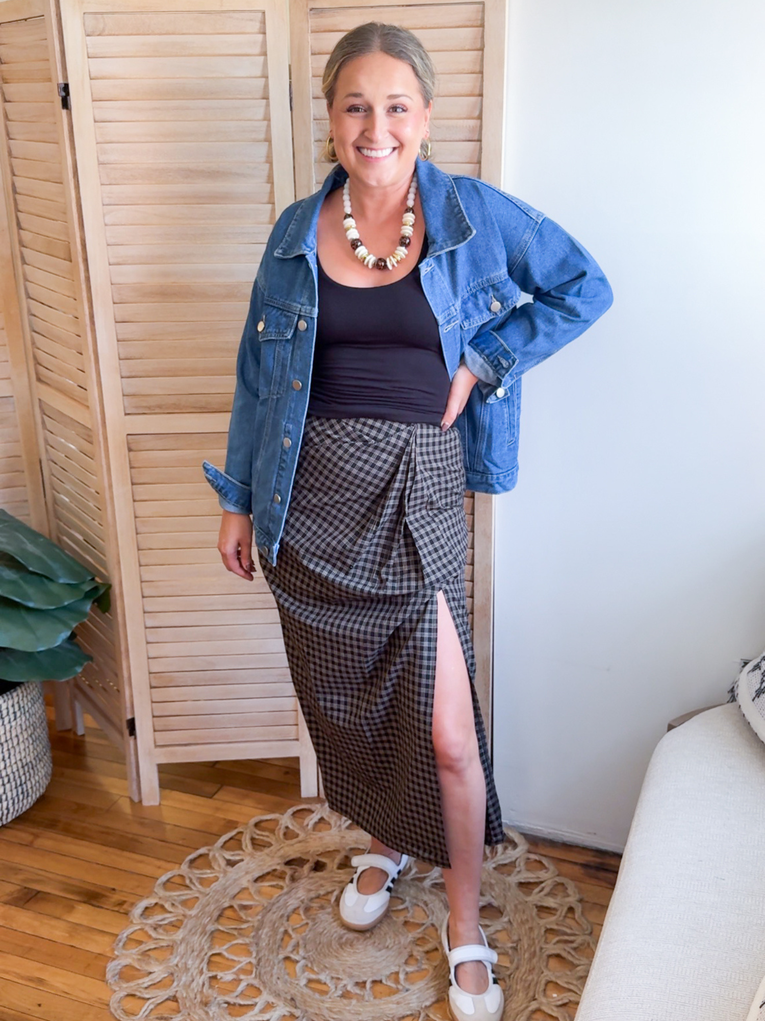 Gillian Gathered Slit Skirt