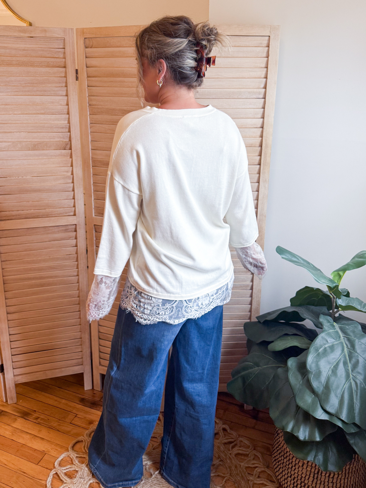 Callan Lace Trim Sweater