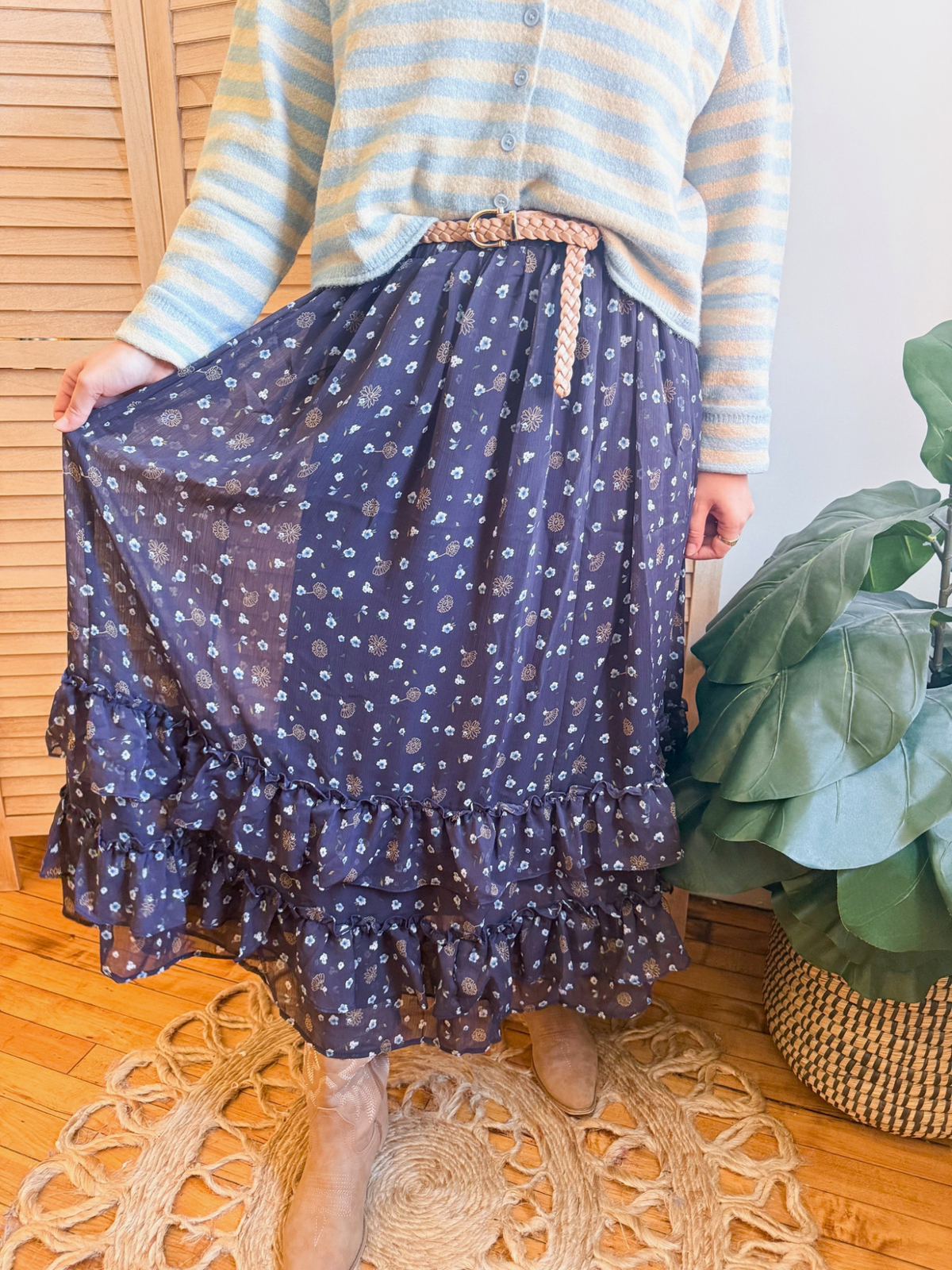 Joni Floral Tiered Maxi Skirt