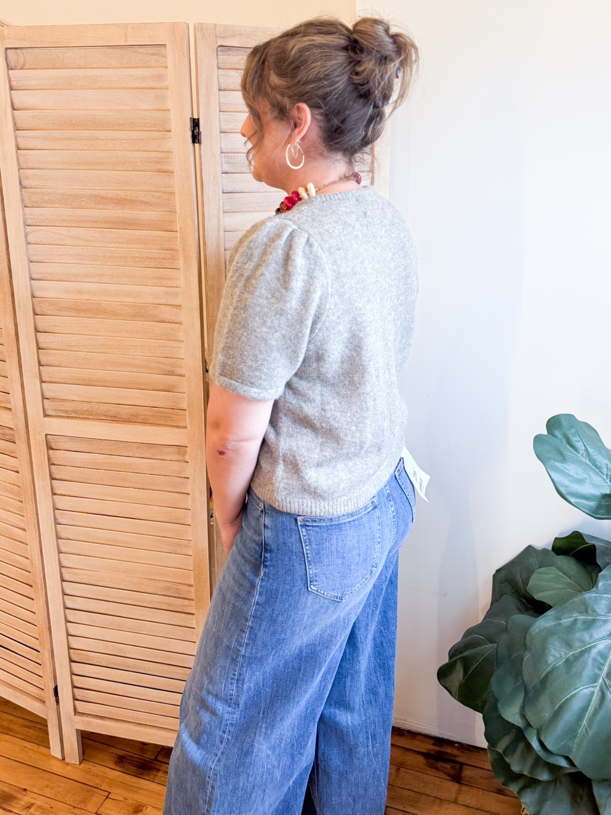Layne Short Puff Sleeve Cardigan