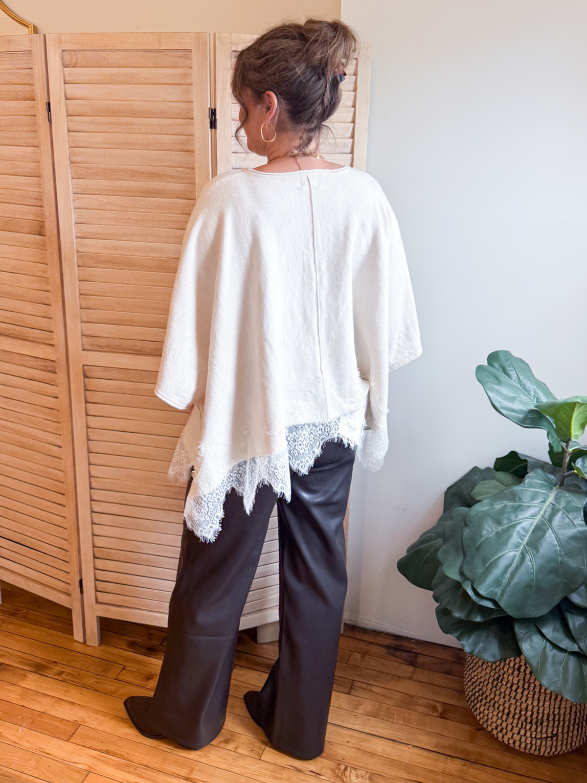 Nova Lace Trim Knit Poncho